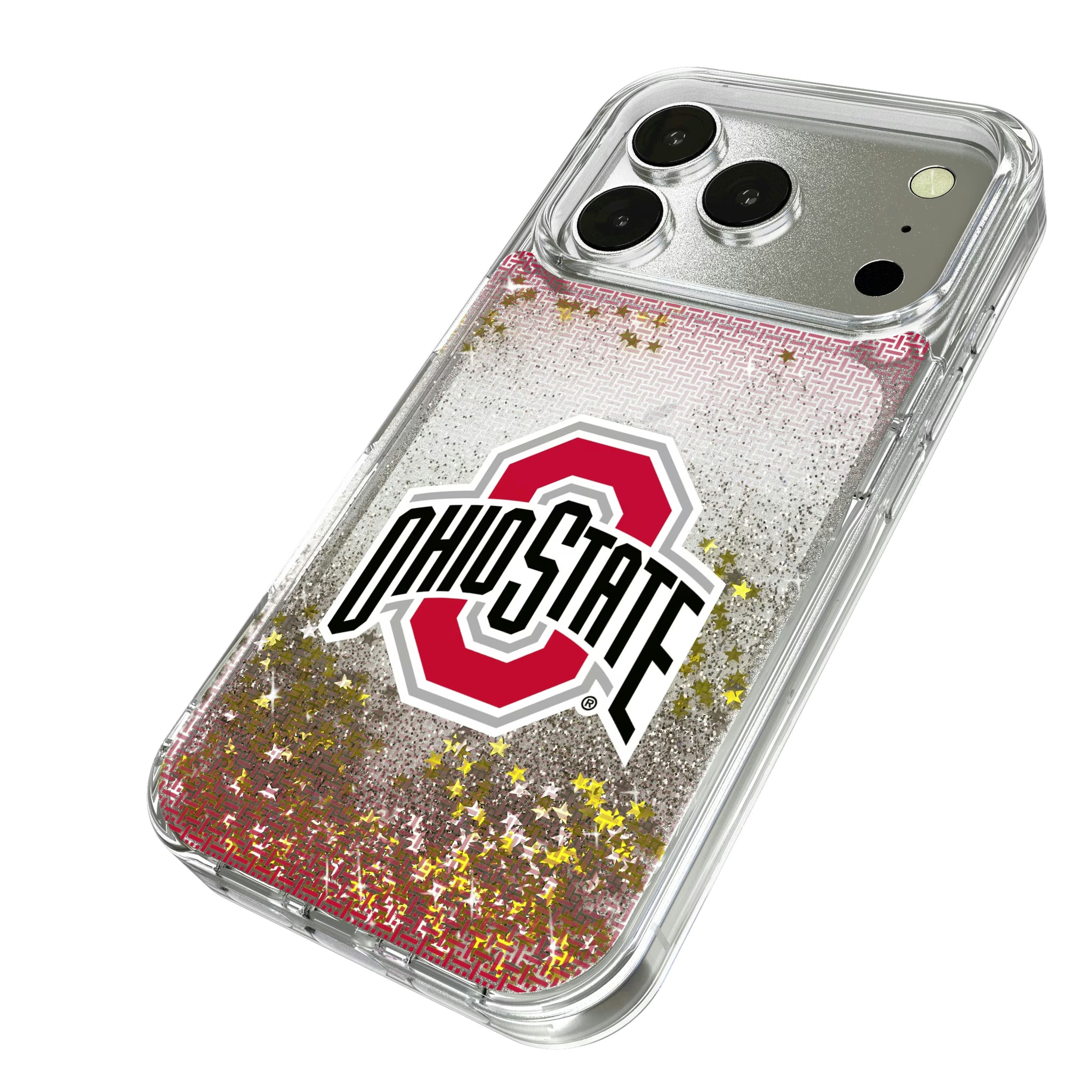 Ohio State University Buckeyes Linen iPhone Glitter Phone Case for Apple iPhone - Isometric View