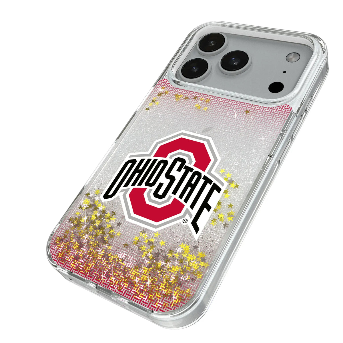 Ohio State University Buckeyes Linen iPhone Glitter Phone Case for Apple iPhone - Isometric View#Device_iPhone 18 Pro
