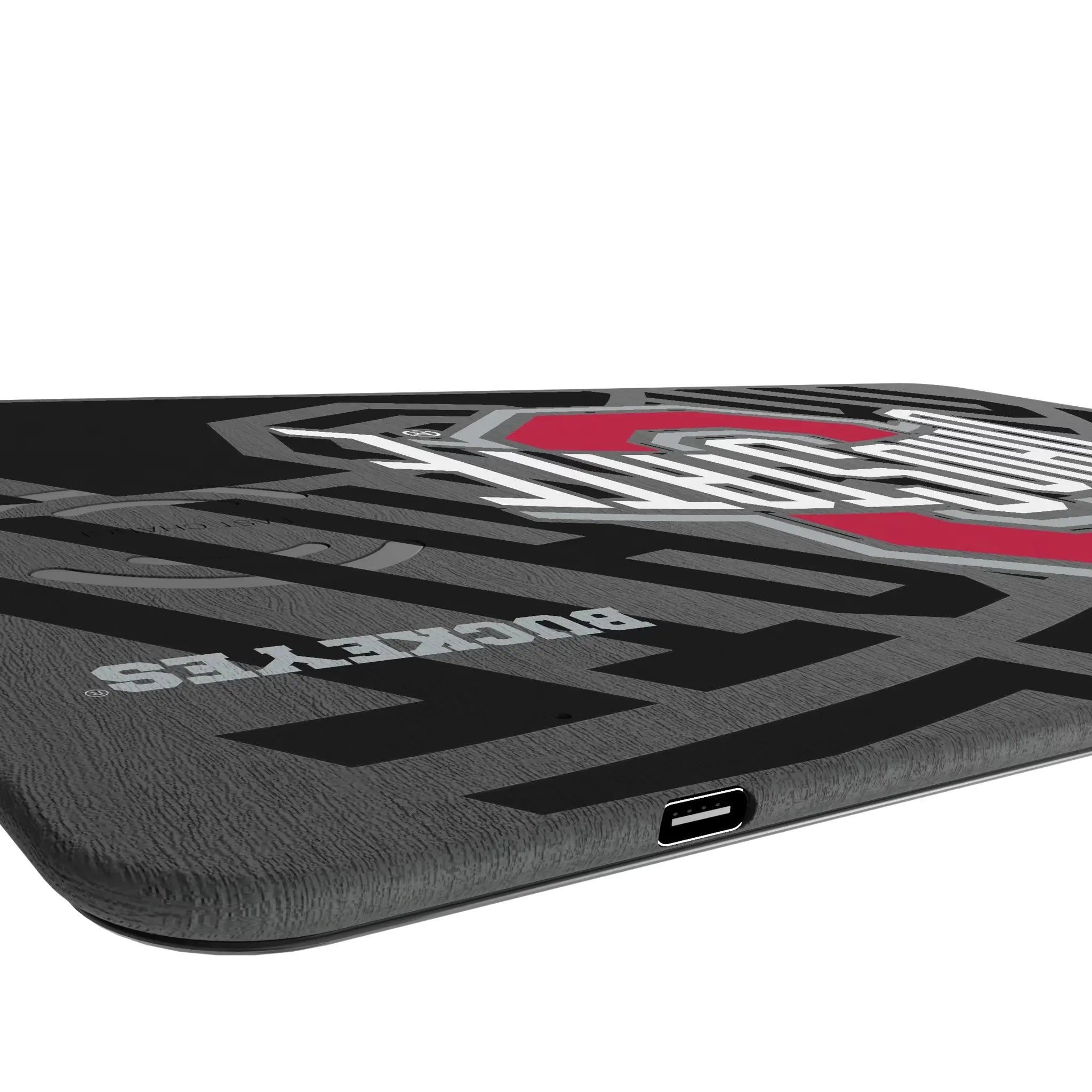 Ohio State University Buckeyes Monocolor Tilt 15-Watt Wireless Charger and Mouse Pad