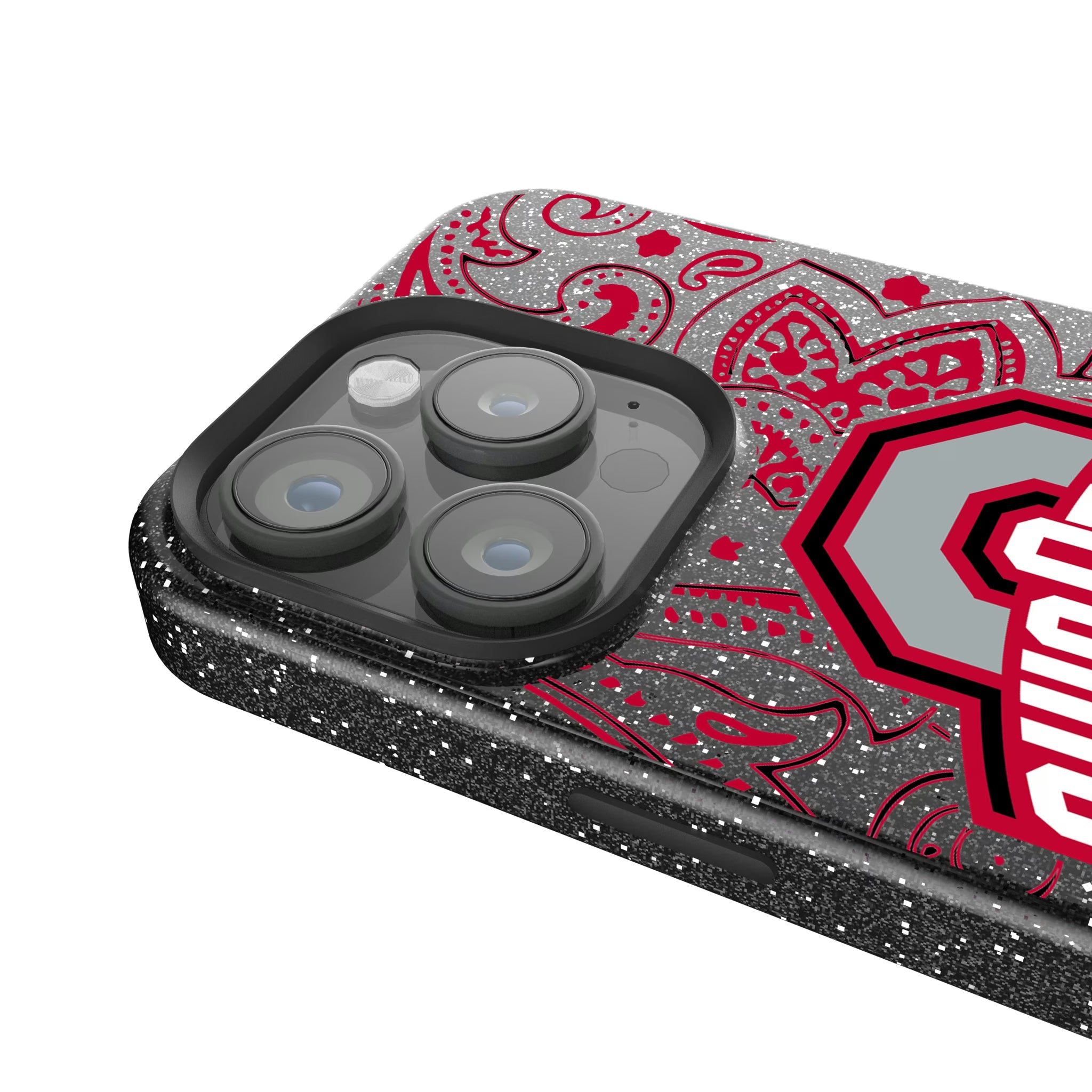 Ohio State University Buckeyes Paisley iPhone Bling Phone Case for Apple iPhone - Detail