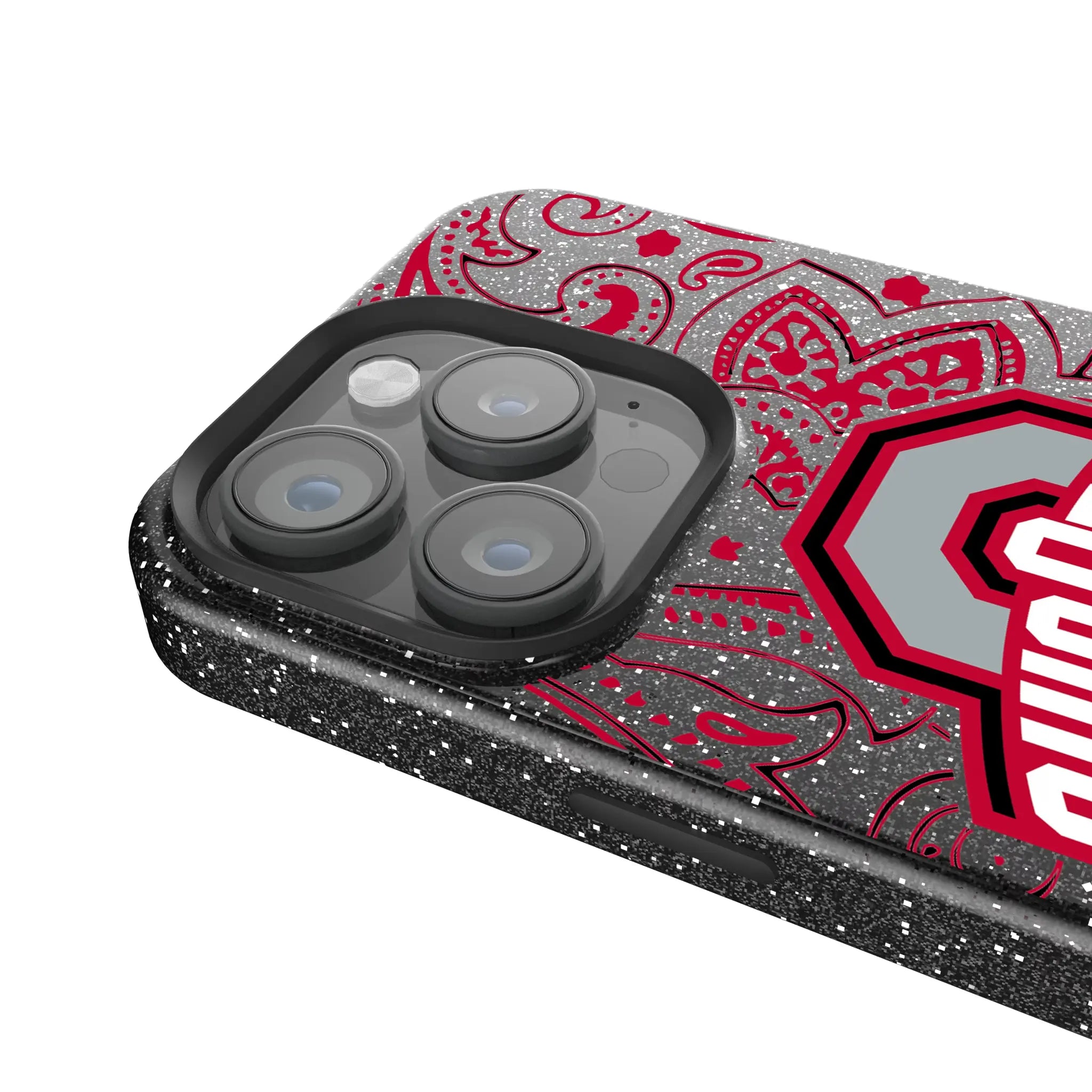 Ohio State University Buckeyes Paisley iPhone Bling Phone Case for Apple iPhone - Detail