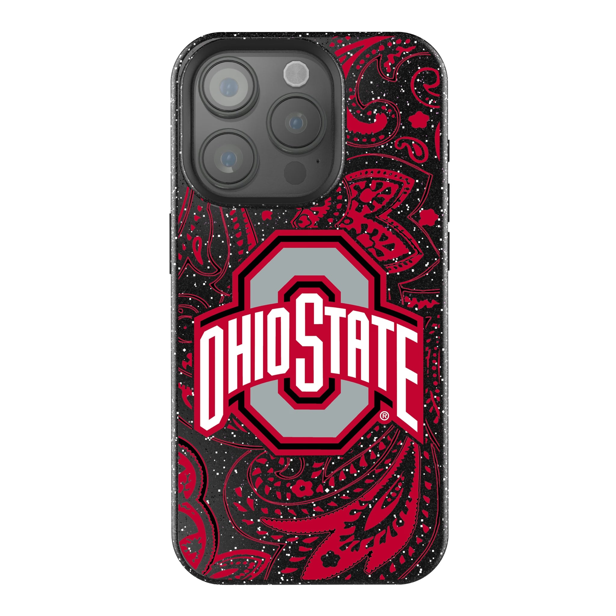 Ohio State University Buckeyes Paisley iPhone Bling Phone Case for Apple iPhone