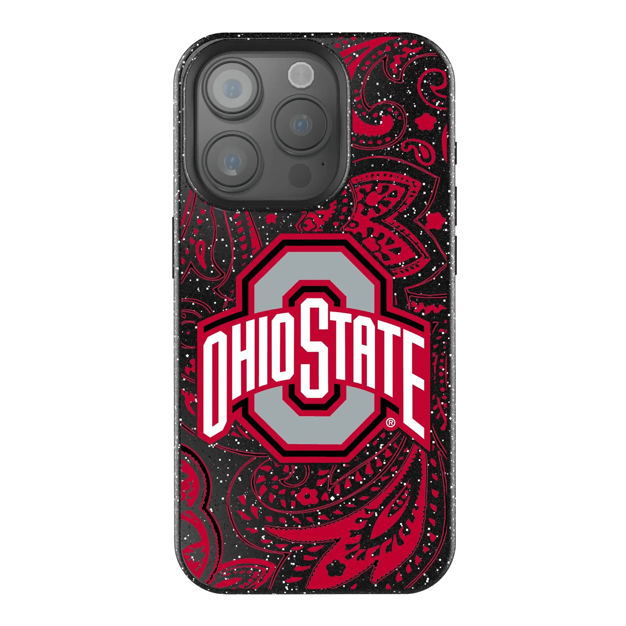 Ohio State University Buckeyes Paisley iPhone Bling Phone Case for Apple iPhone