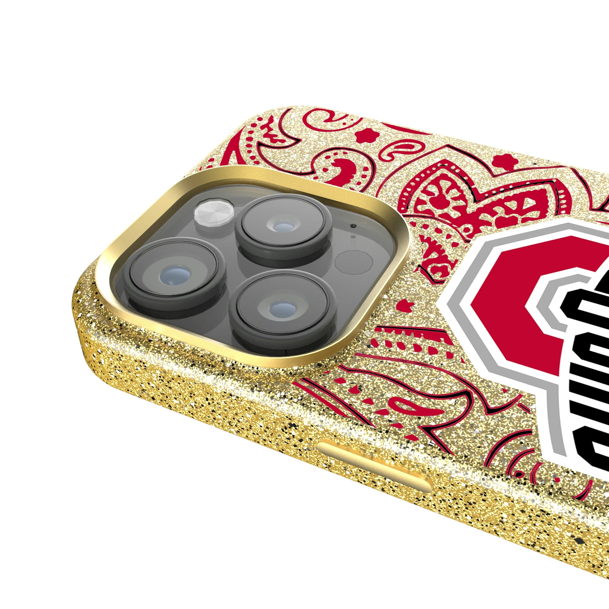 Ohio State University Buckeyes Paisley iPhone Bling Phone Case for Apple iPhone - Detail