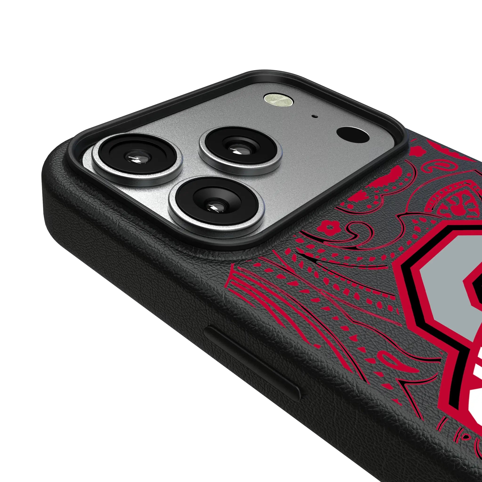 Ohio State University Buckeyes Paisley iPhone MagSafe Compatible Phone Case for Apple iPhone - Detail#Device_iPhone 17 Pro
