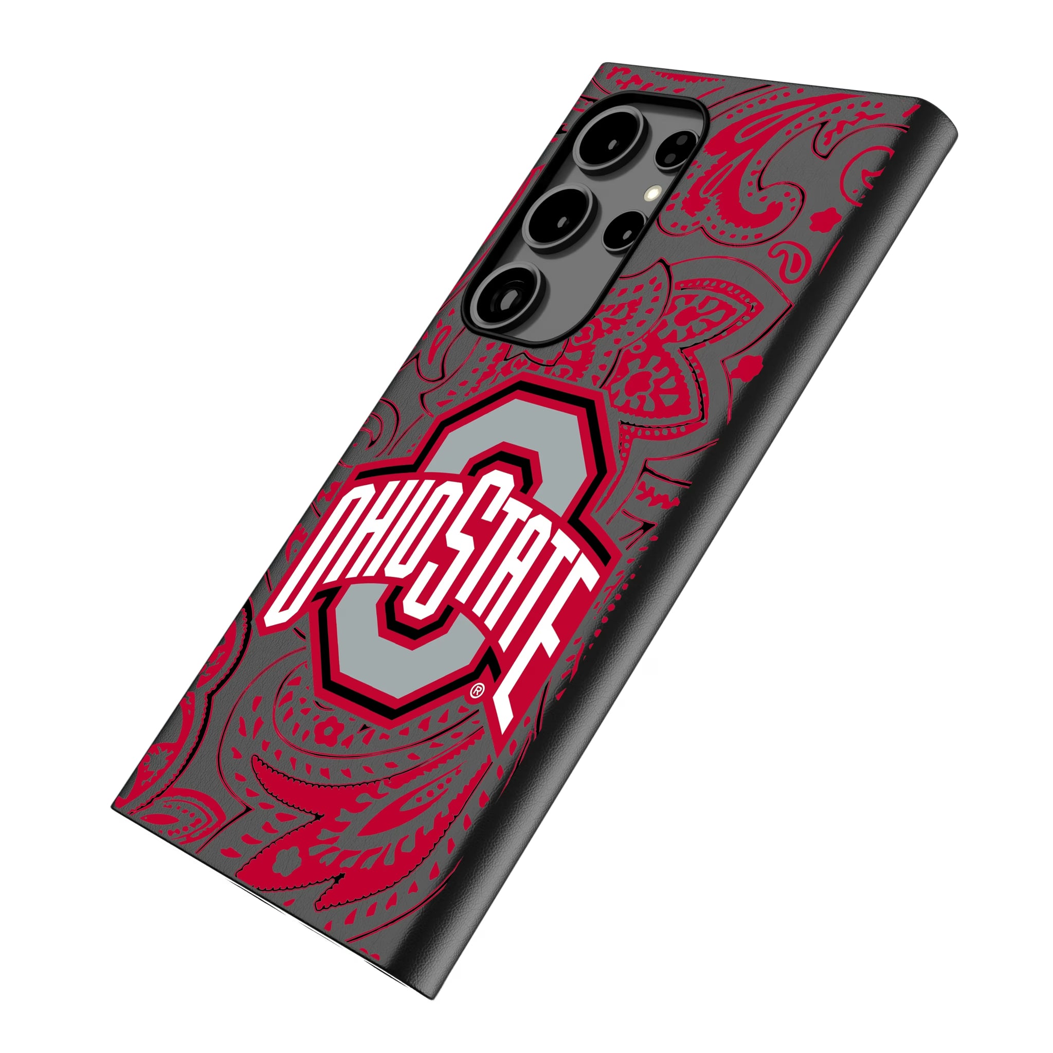 Ohio State University Buckeyes Paisley Galaxy MagSafe Compatible Phone Case for Samsung Galaxy - Isometric View