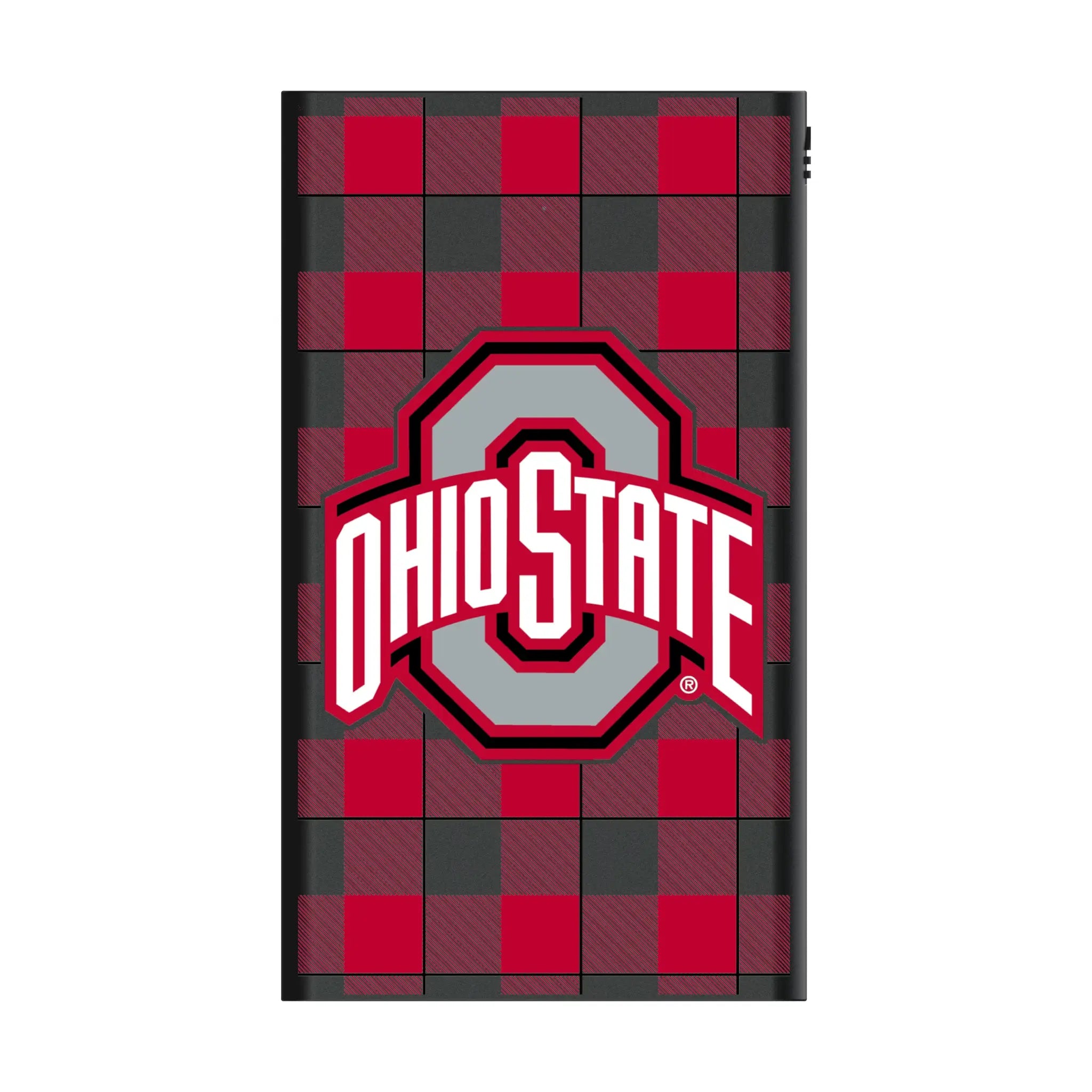 Ohio State University Buckeyes Plaid 5000mAh Flat Power Bank