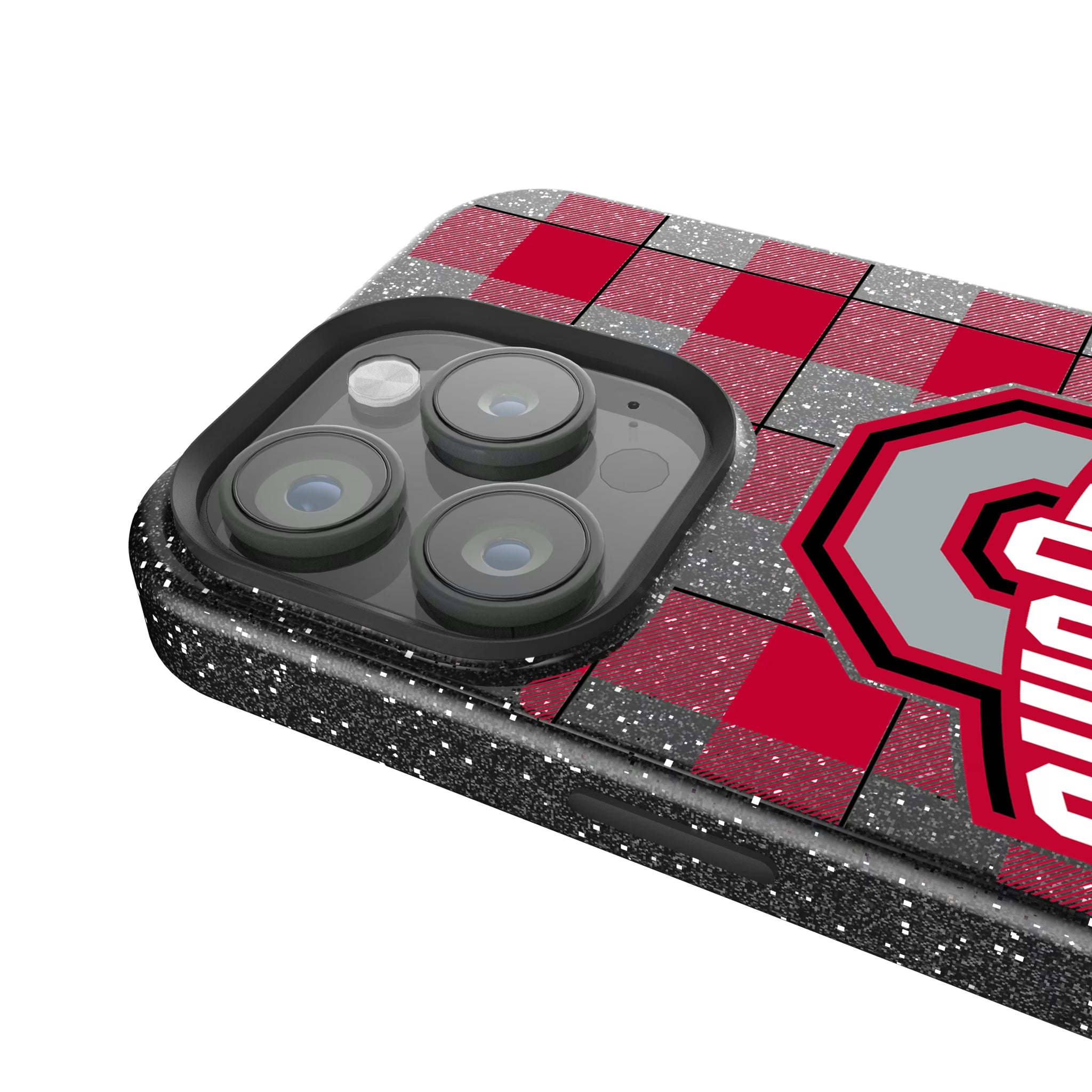 Ohio State University Buckeyes Plaid iPhone Bling Phone Case for Apple iPhone - Detail