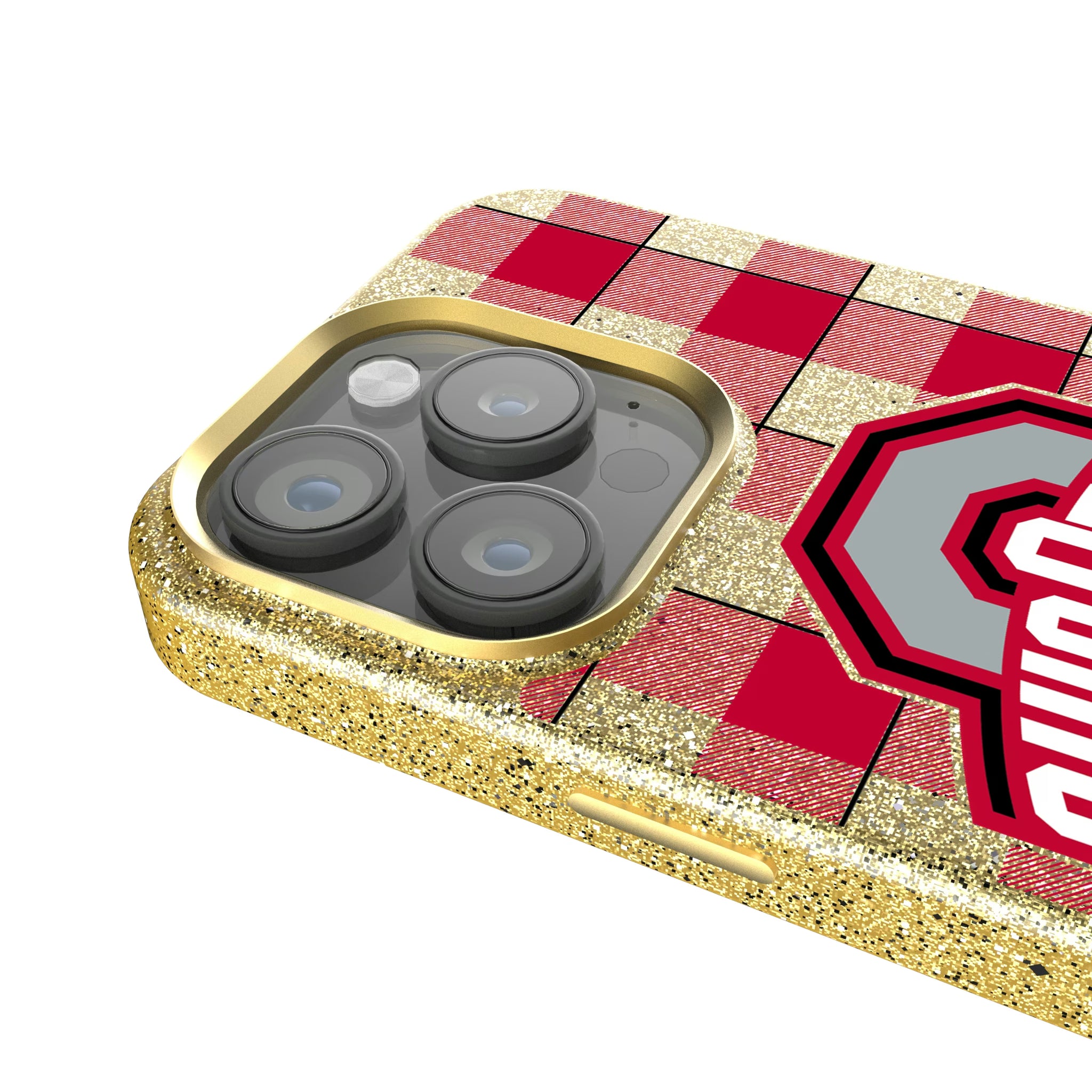 Ohio State University Buckeyes Plaid iPhone Bling Phone Case for Apple iPhone - Detail