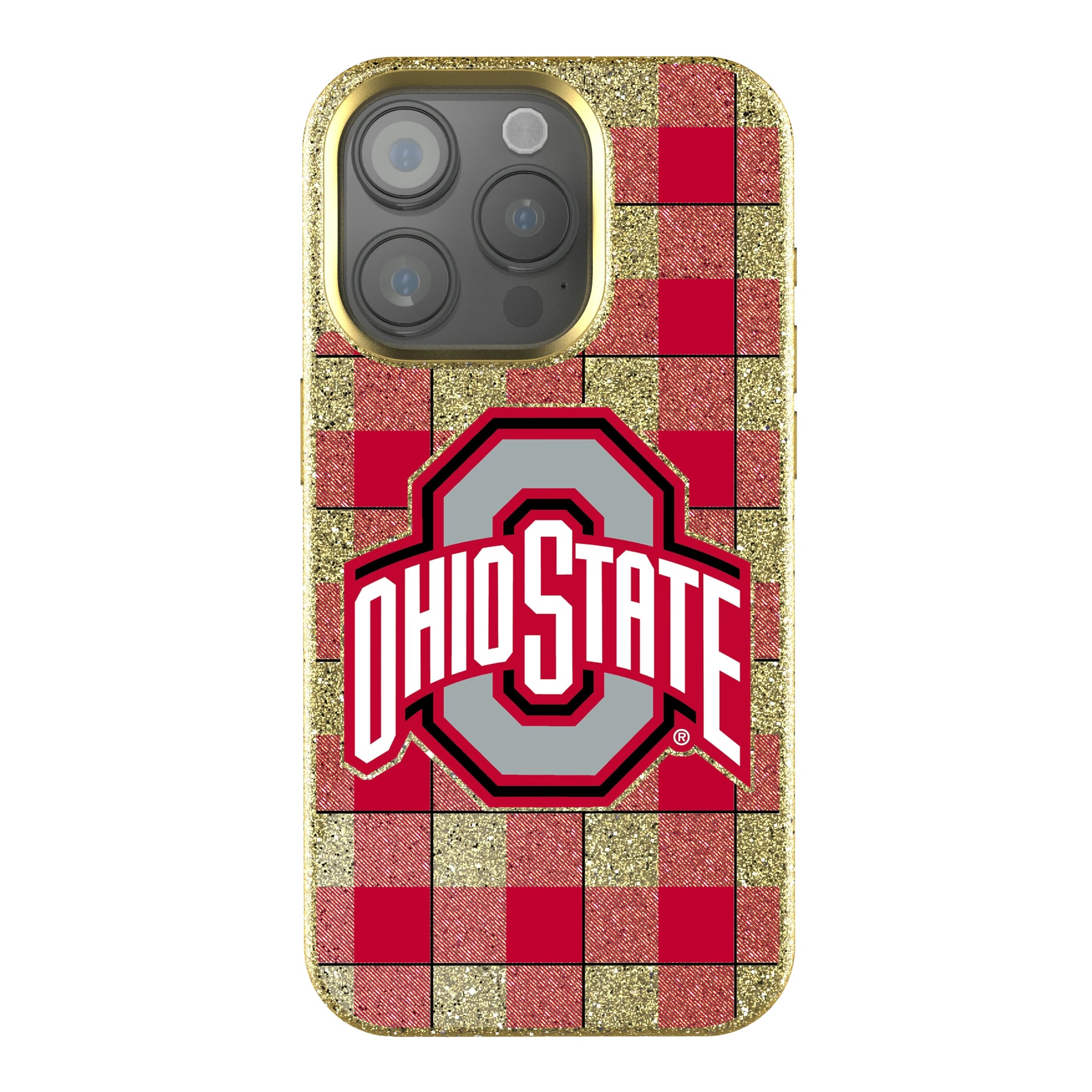 Ohio State University Buckeyes Plaid iPhone Bling Phone Case for Apple iPhone