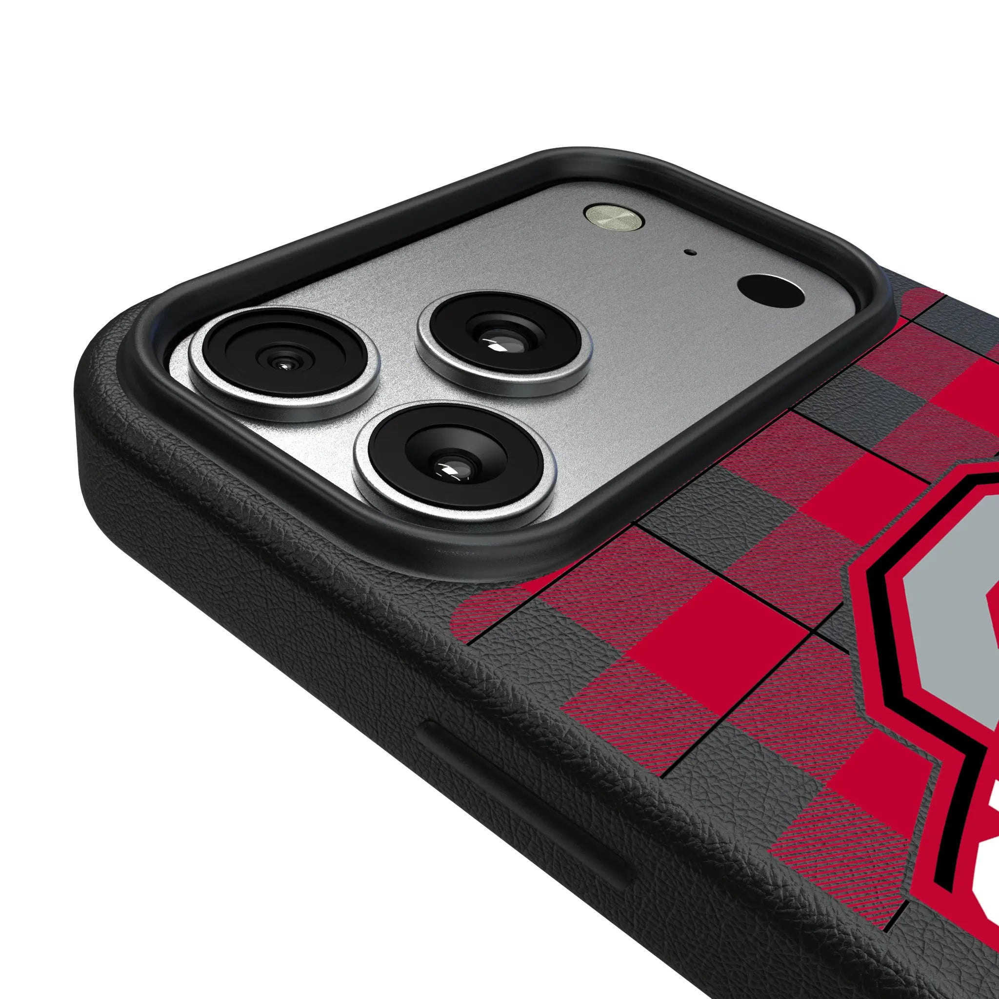 Ohio State University Buckeyes Plaid iPhone MagSafe Compatible Phone Case for Apple iPhone - Detail#Device_iPhone 17 Pro Max