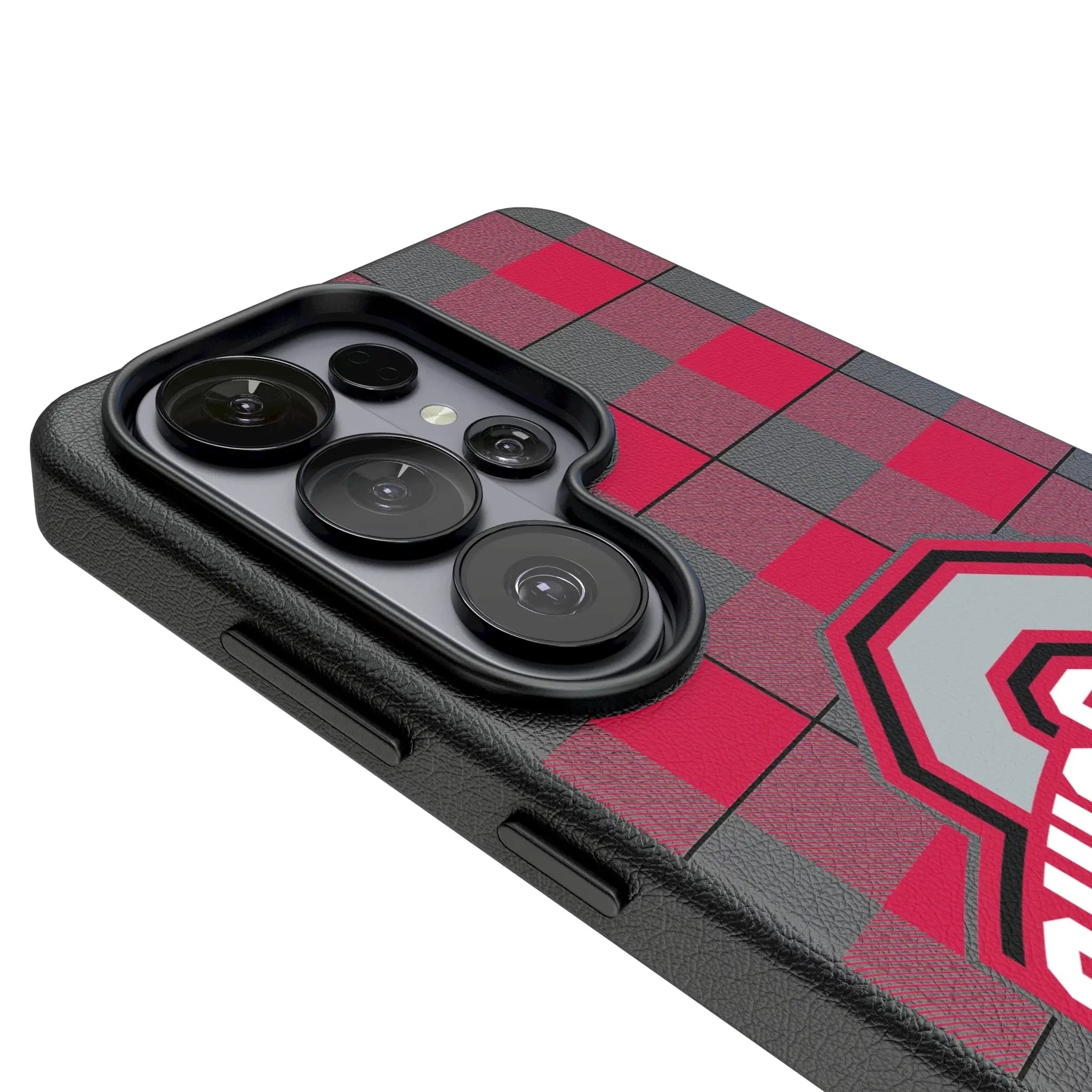 Ohio State University Buckeyes Plaid Galaxy MagSafe Compatible Phone Case for Samsung Galaxy - Detail#Device_Galaxy S26 Ultra