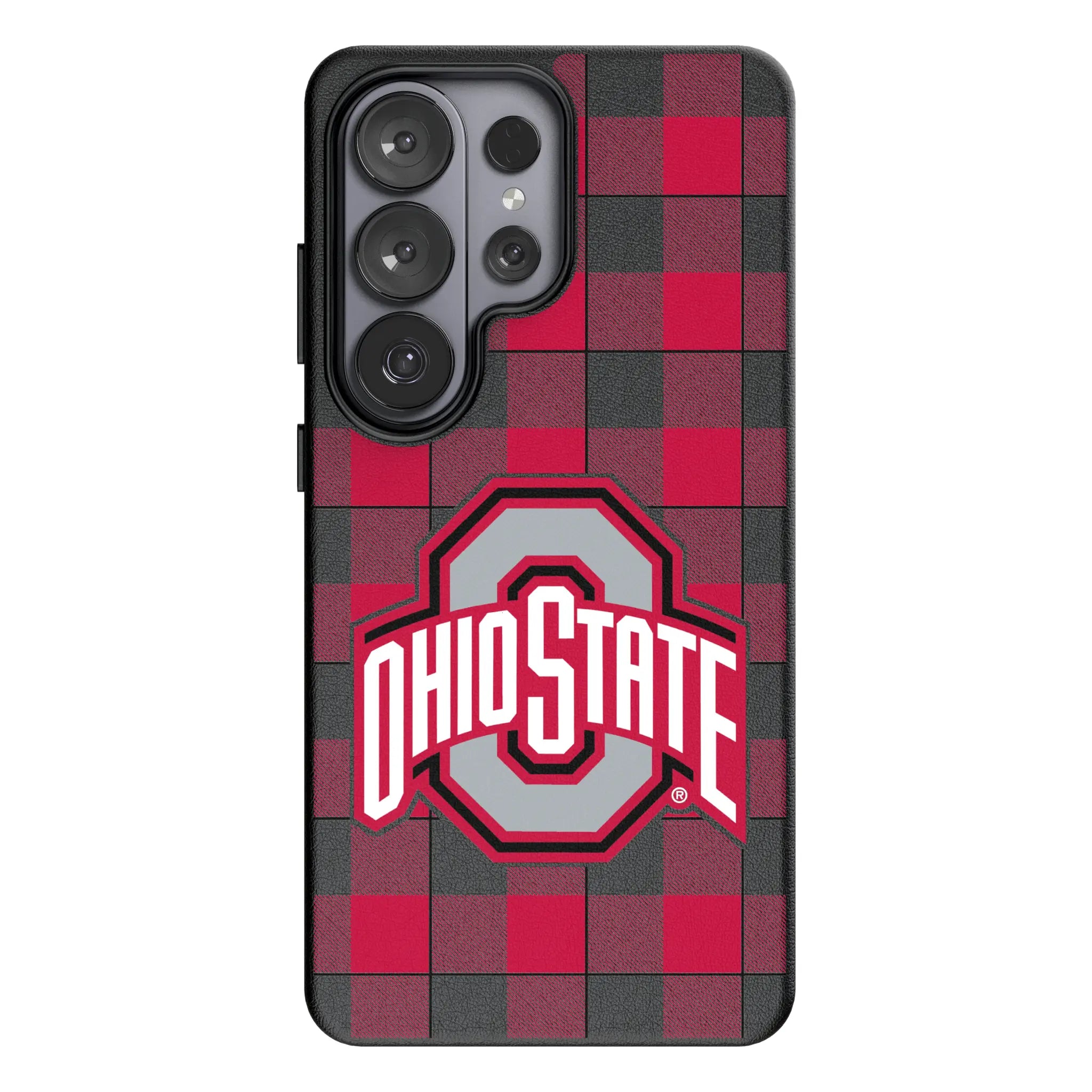 Ohio State University Buckeyes Plaid Galaxy MagSafe Compatible Phone Case for Samsung Galaxy#Device_Galaxy S26 Ultra