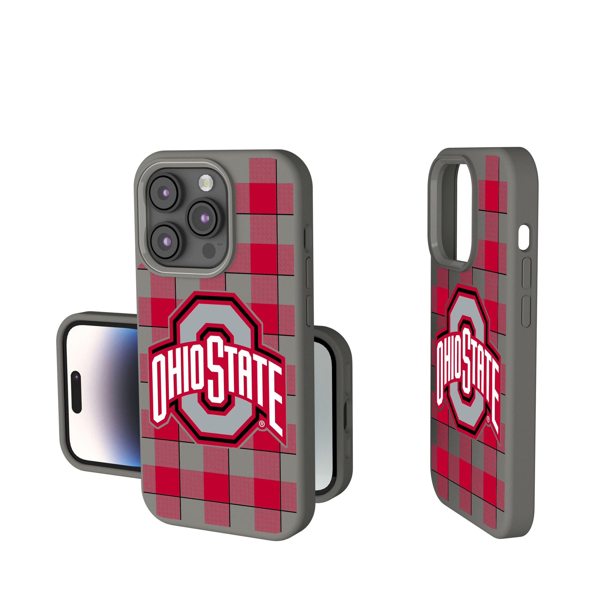 Ohio State University Buckeyes Plaid iPhone Soft Touch Phone Case for Apple iPhone