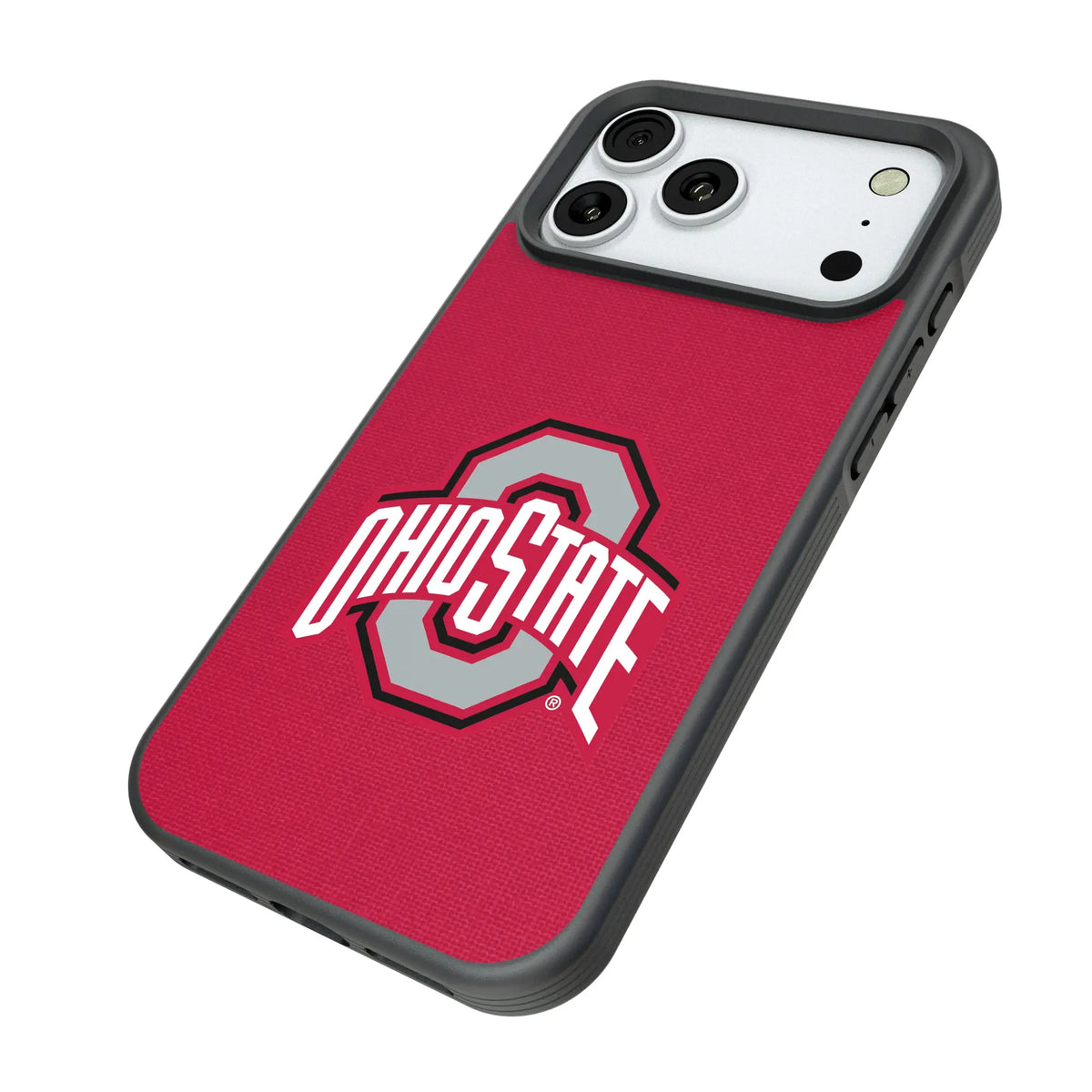 Ohio State University Buckeyes Solid iPhone Bump Phone Case for Apple iPhone - Isometric View#Device_iPhone 18 Pro Max