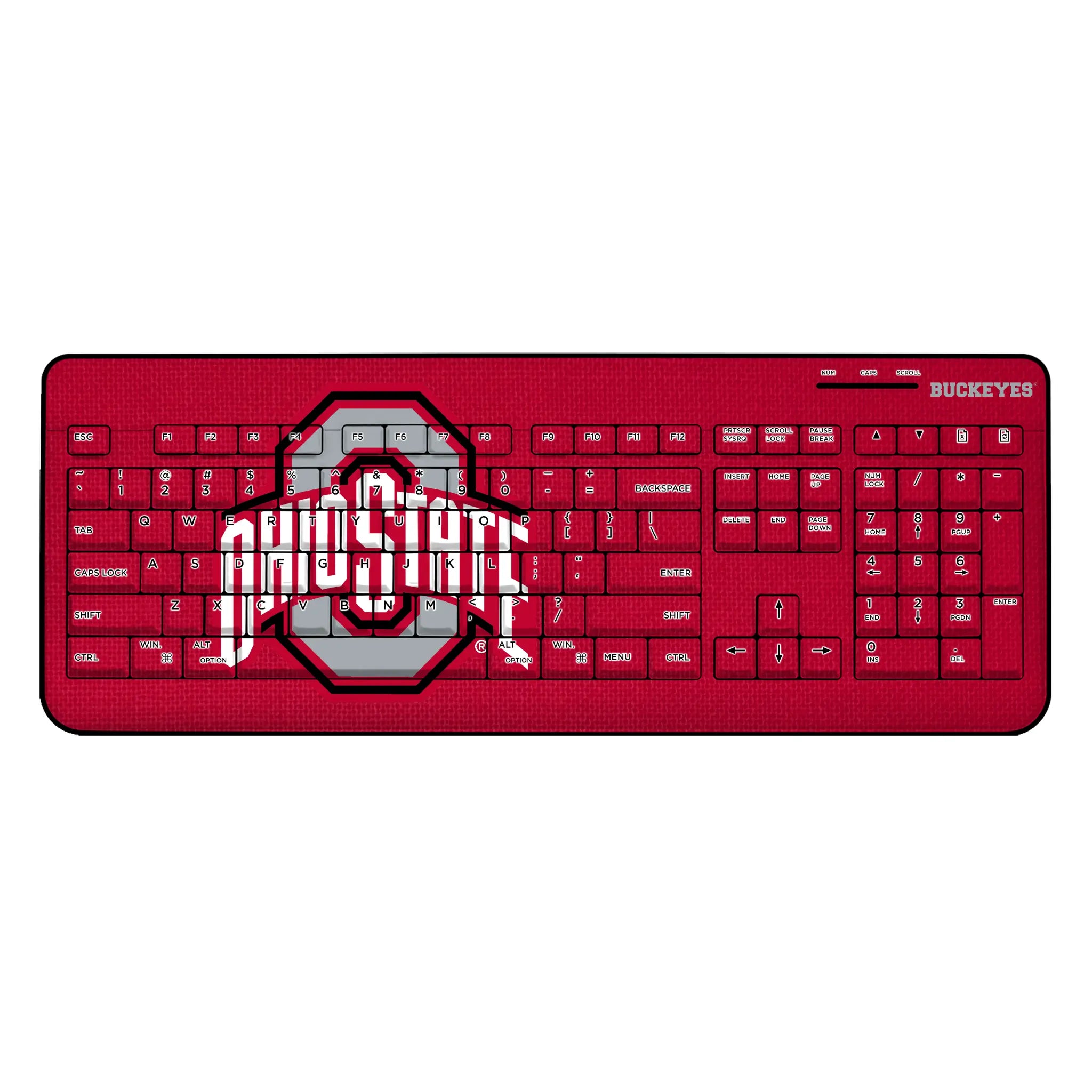 Ohio State University Buckeyes Solid Wireless USB Keyboard