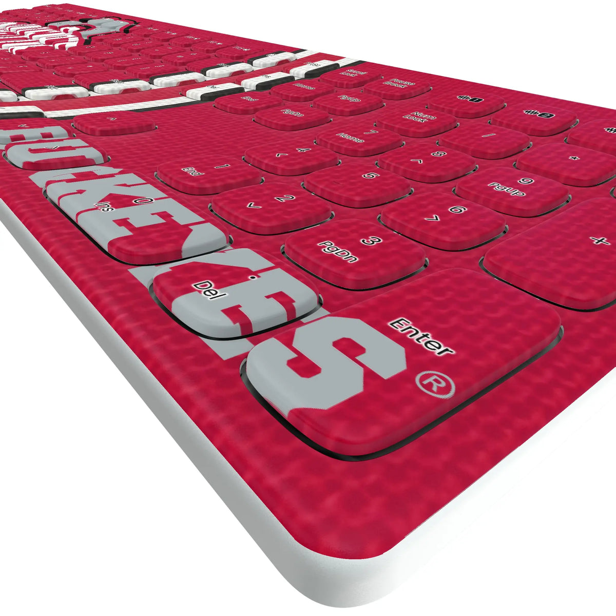 Ohio State University Buckeyes Stripe KKB605 Curved Wireless Keyboard - Detail