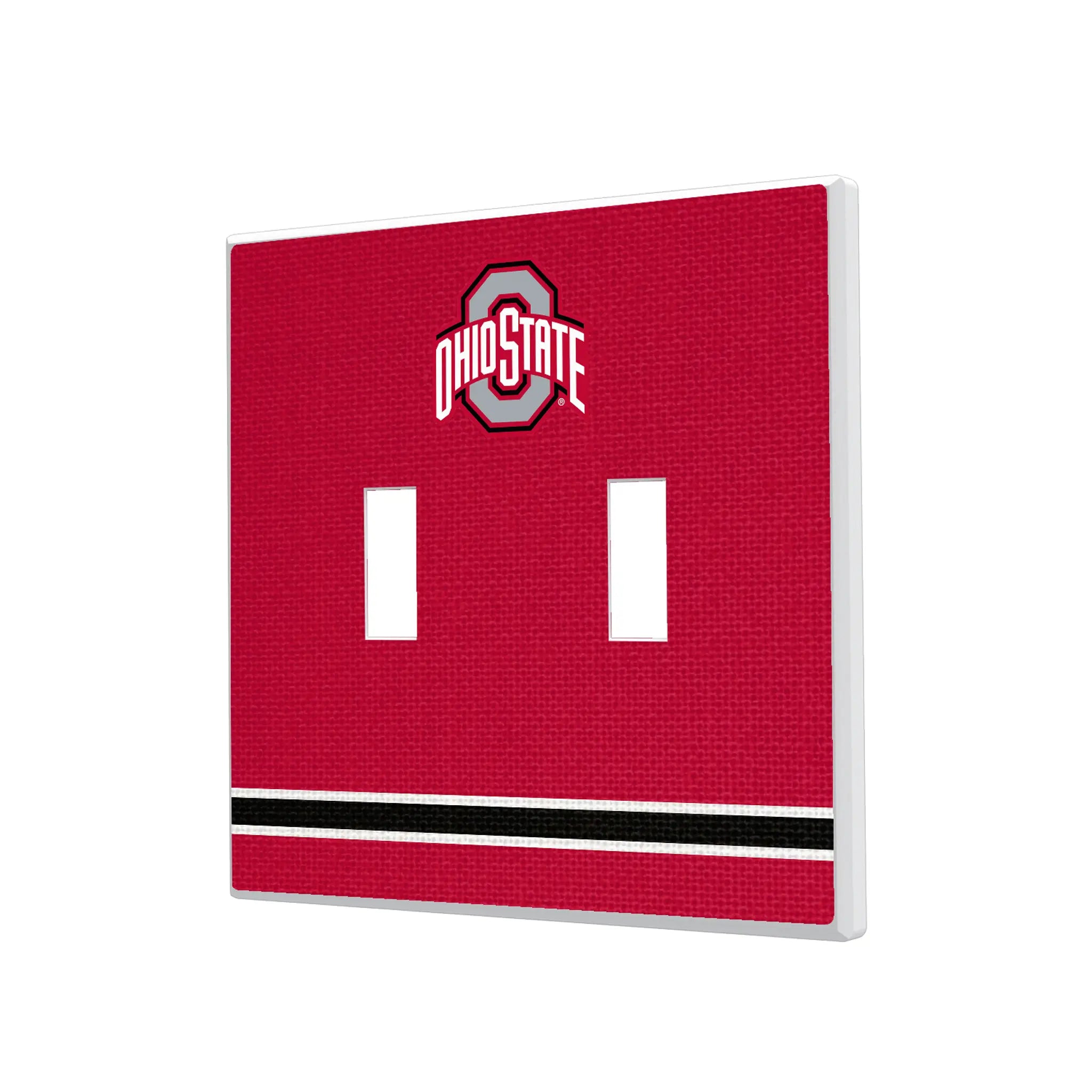 Ohio State University Buckeyes Stripe Hidden-Screw Light Switch Plate#Style_Double Toggle