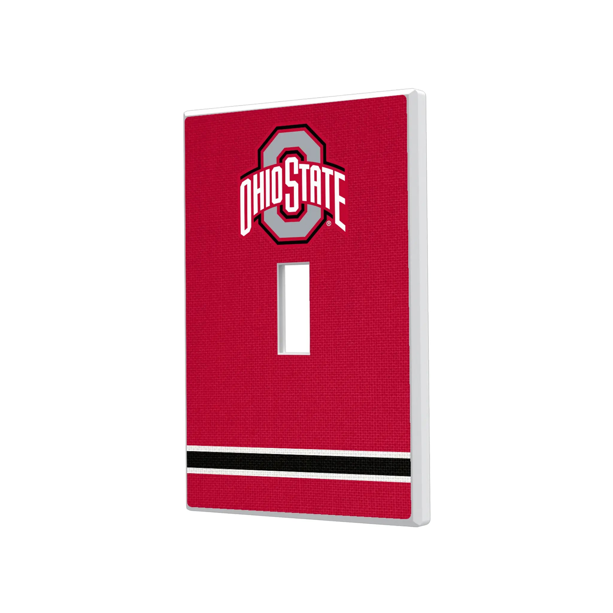Ohio State University Buckeyes Stripe Hidden-Screw Light Switch Plate#Style_Single Toggle