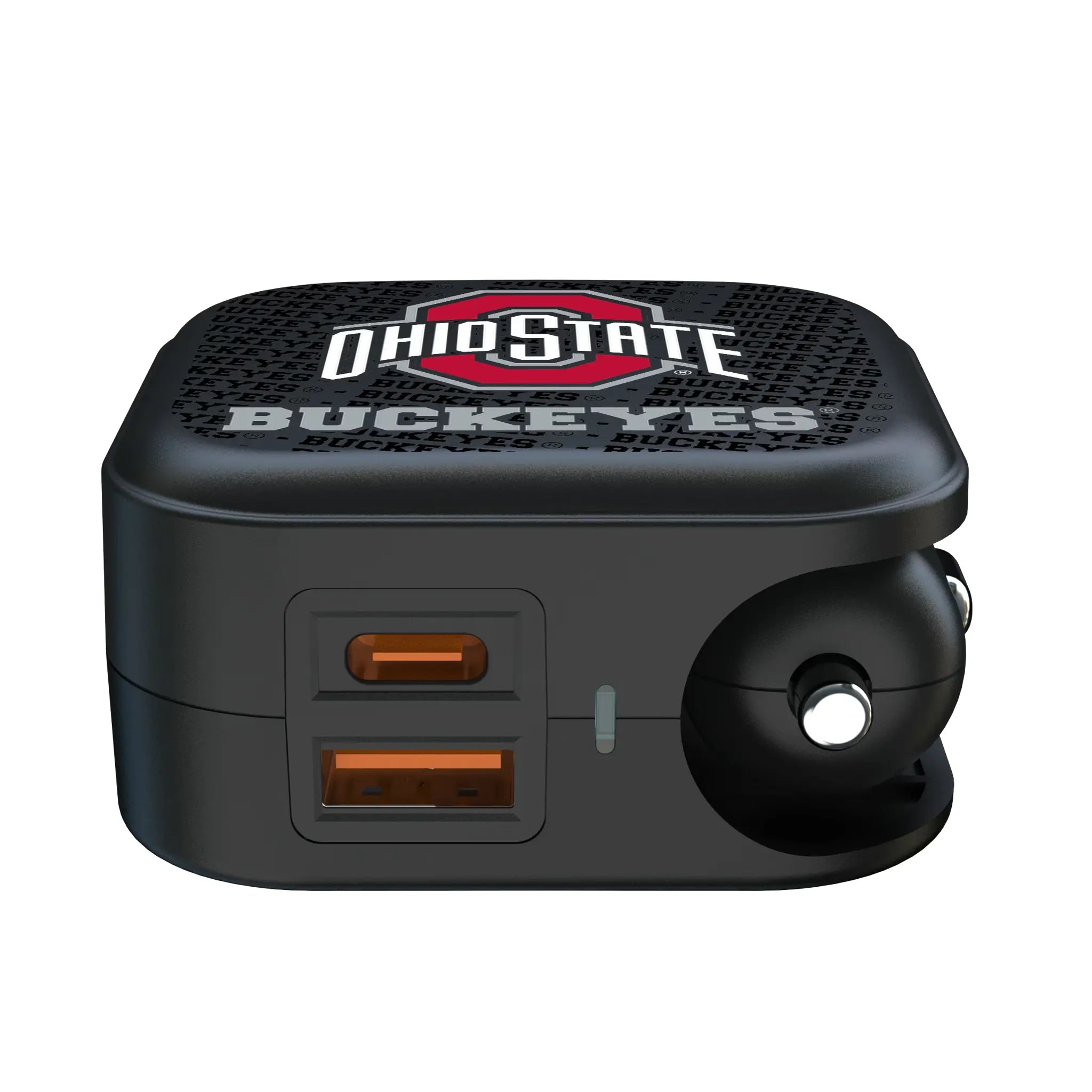 Ohio State University Buckeyes Text Backdrop 2 in 1 USB A/C Charger