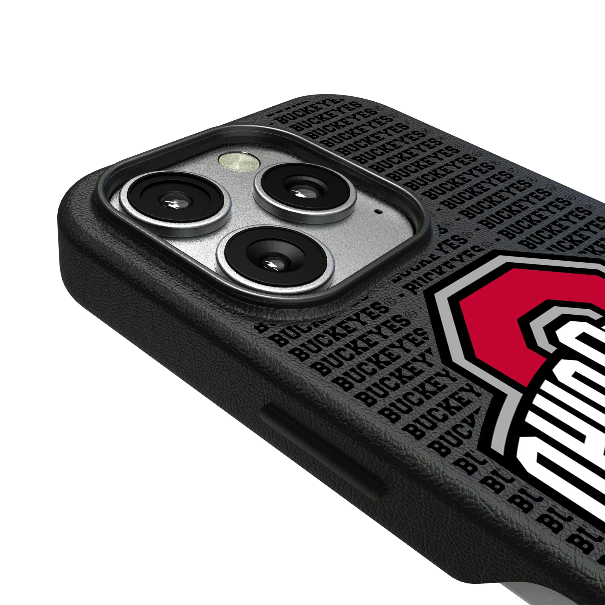 Ohio State University Buckeyes Text Backdrop iPhone MagSafe Compatible Phone Case for Apple iPhone - Detail