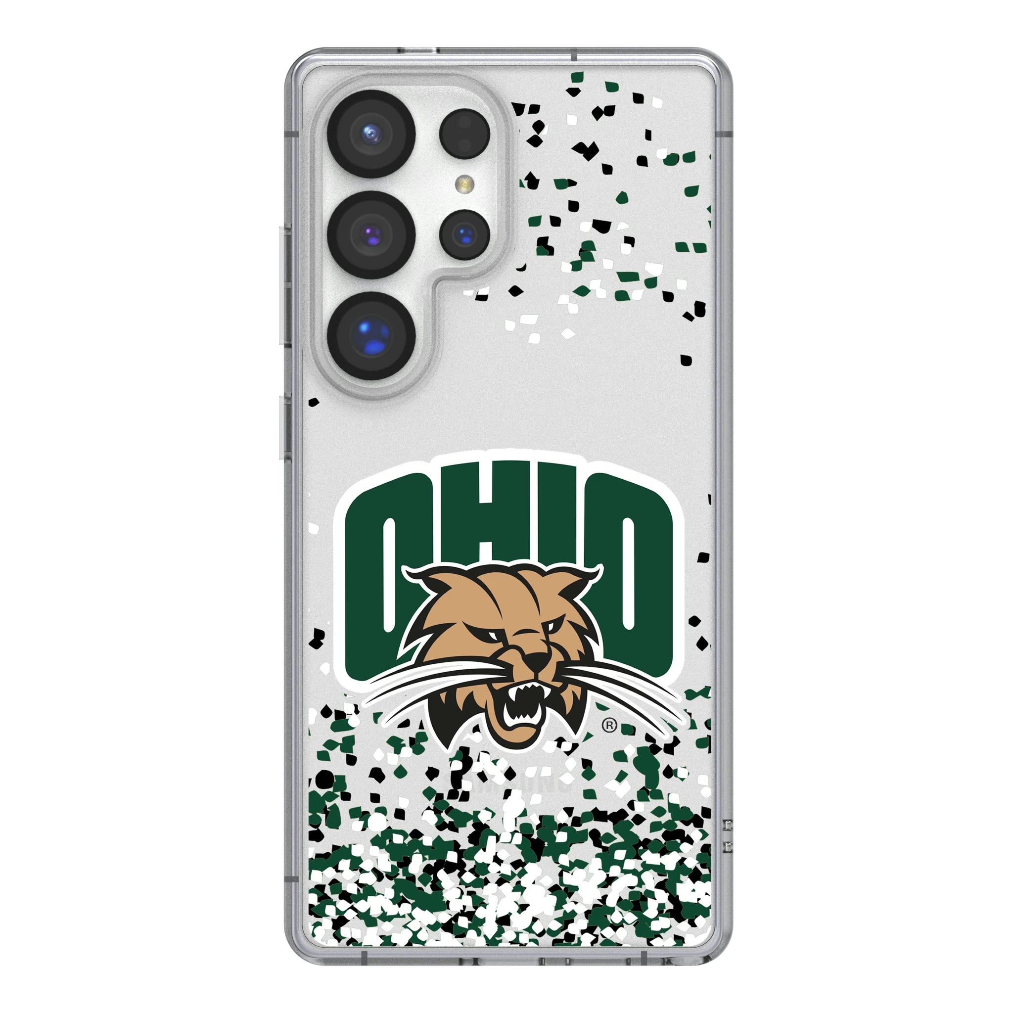 Ohio University Bobcats Confetti Galaxy Clear Phone Case for Samsung Galaxy