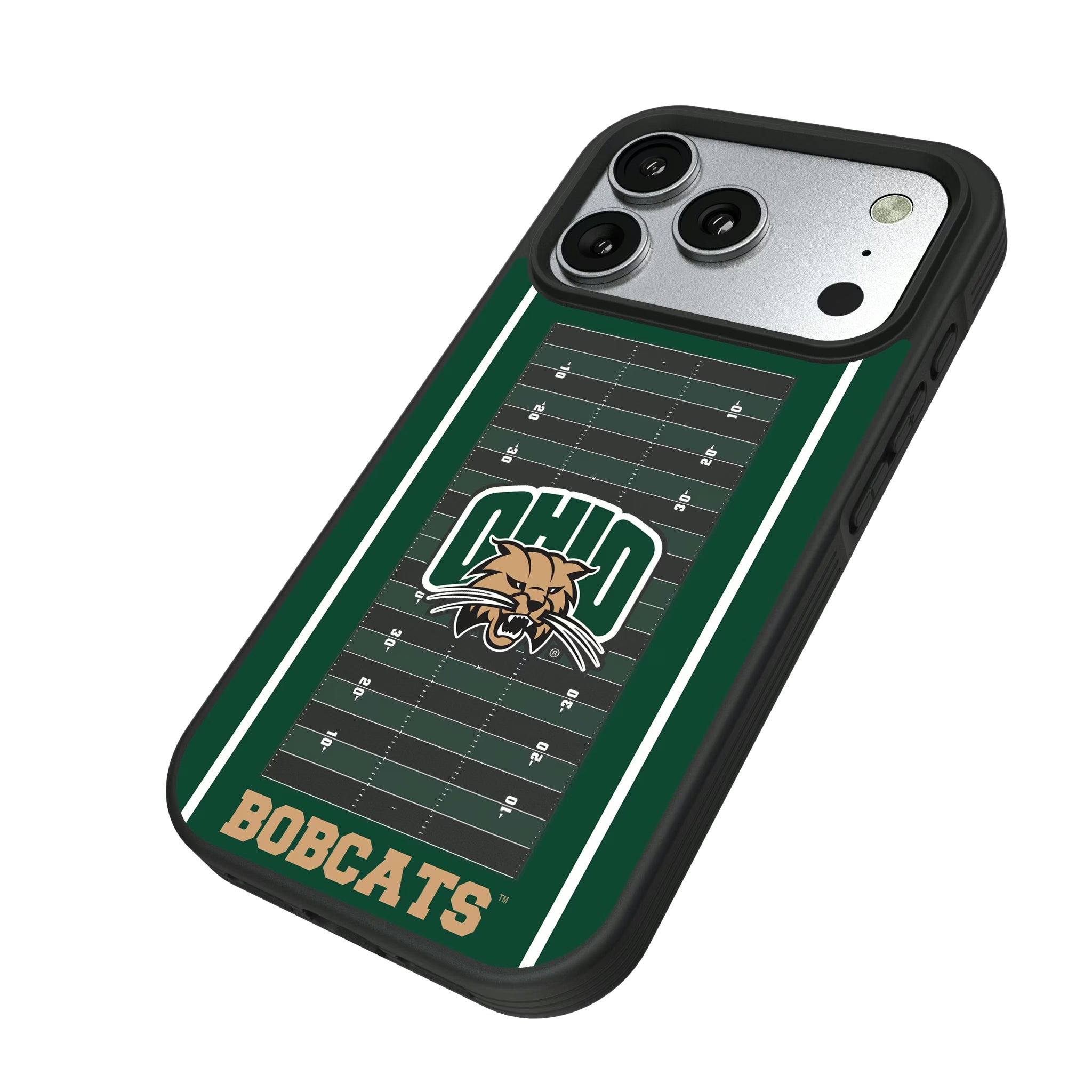 Ohio University Bobcats Field iPhone Bump Phone Case for Apple iPhone - Isometric View#Device_iPhone 17 Pro