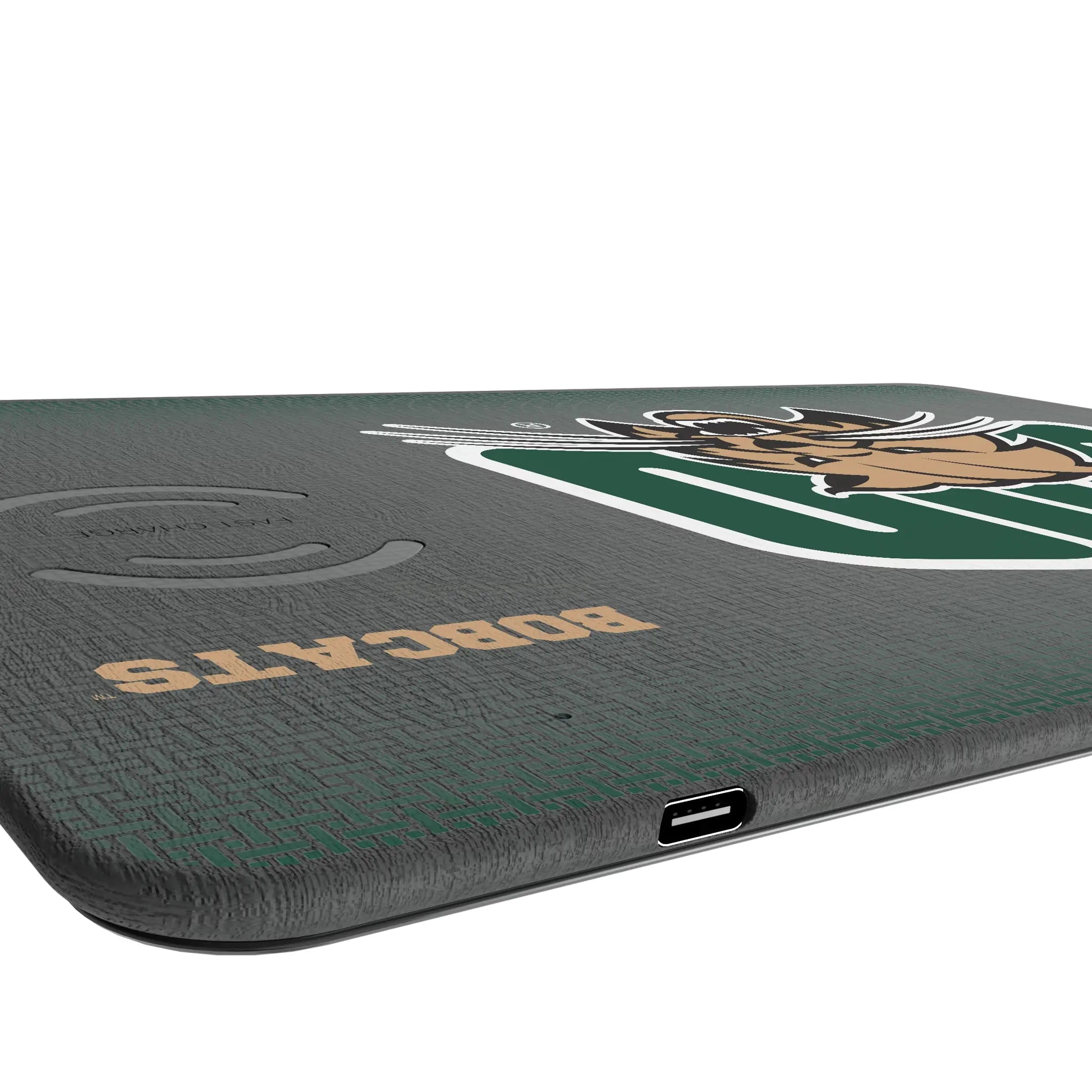 Ohio University Bobcats Linen 15-Watt Wireless Charger and Mouse Pad