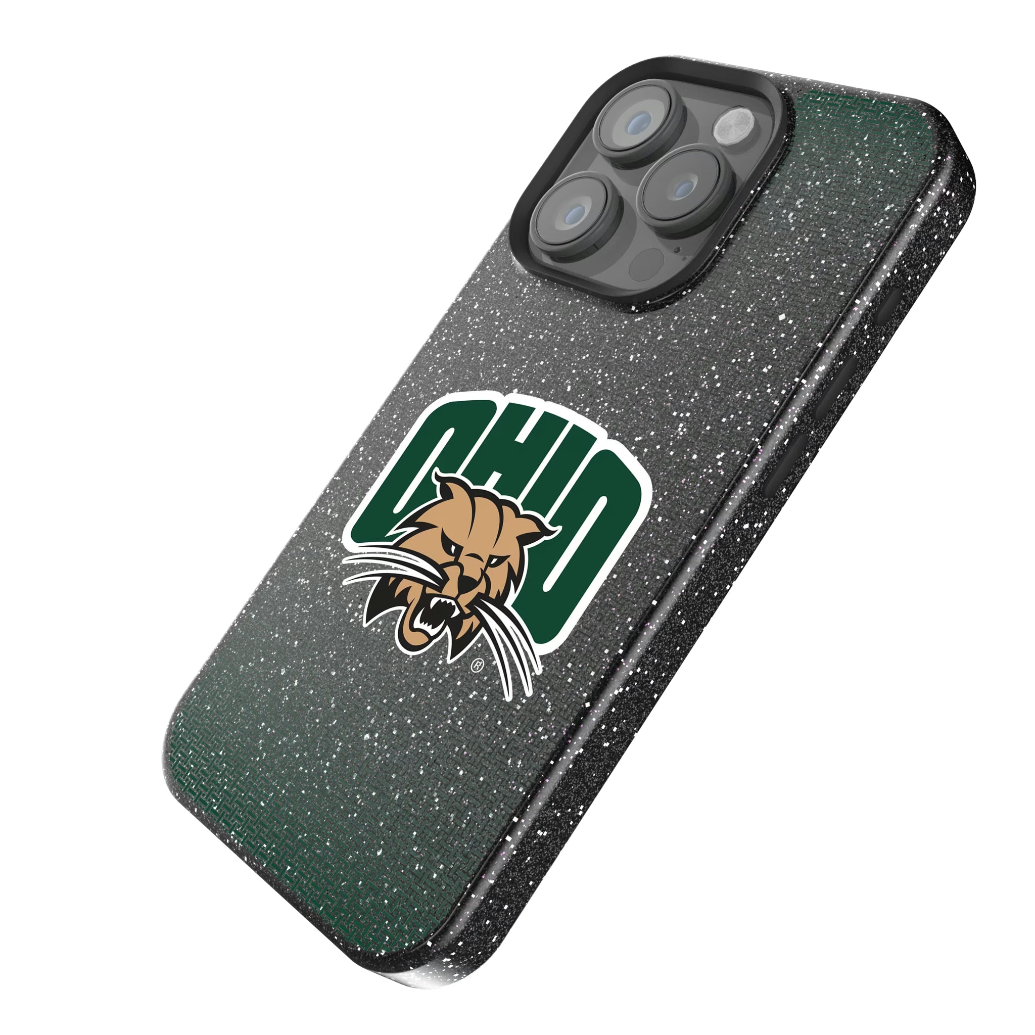 Ohio University Bobcats Linen iPhone Bling Phone Case for Apple iPhone - Isometric View