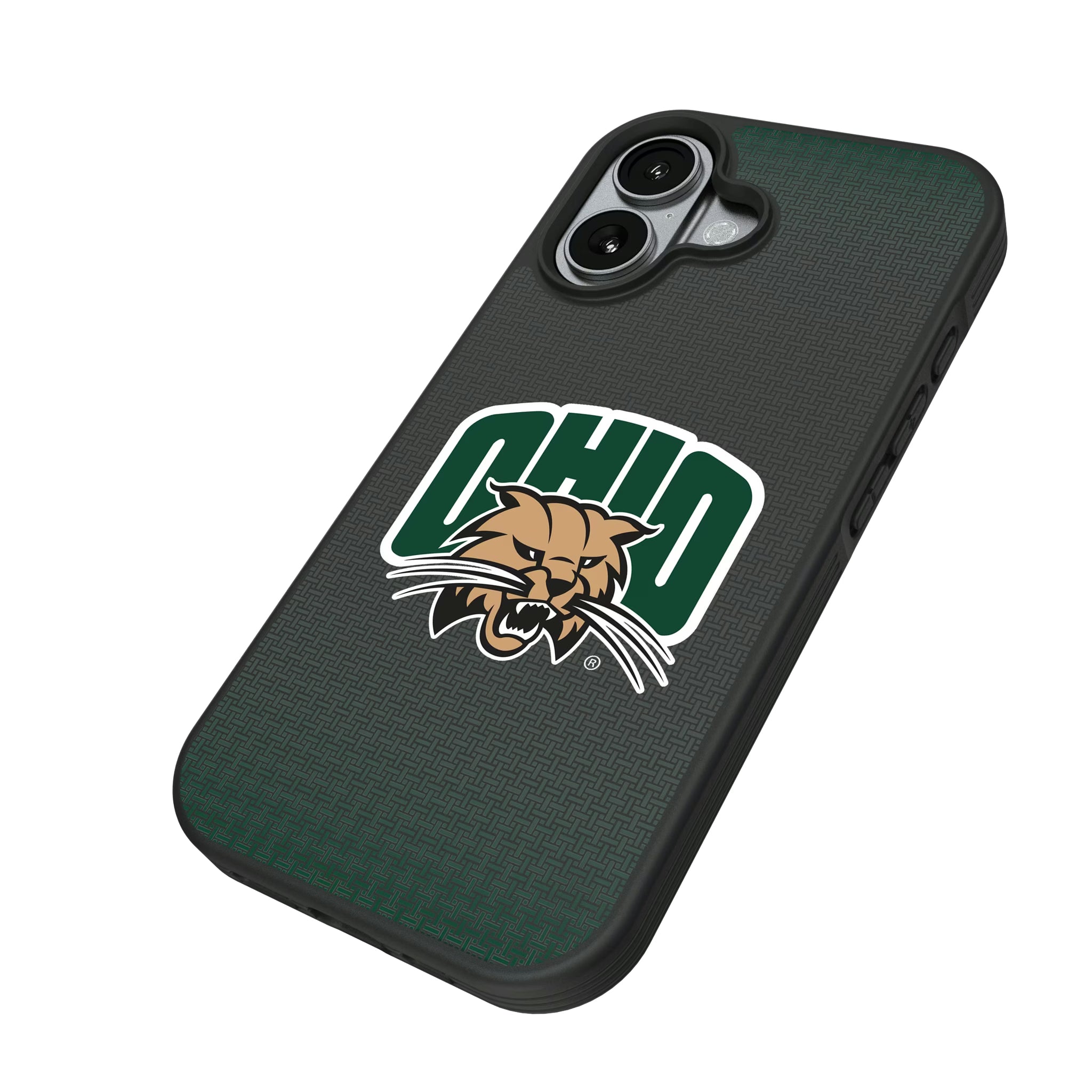 Ohio University Bobcats Linen iPhone Bump Phone Case for Apple iPhone - Isometric View#Device_iPhone 17