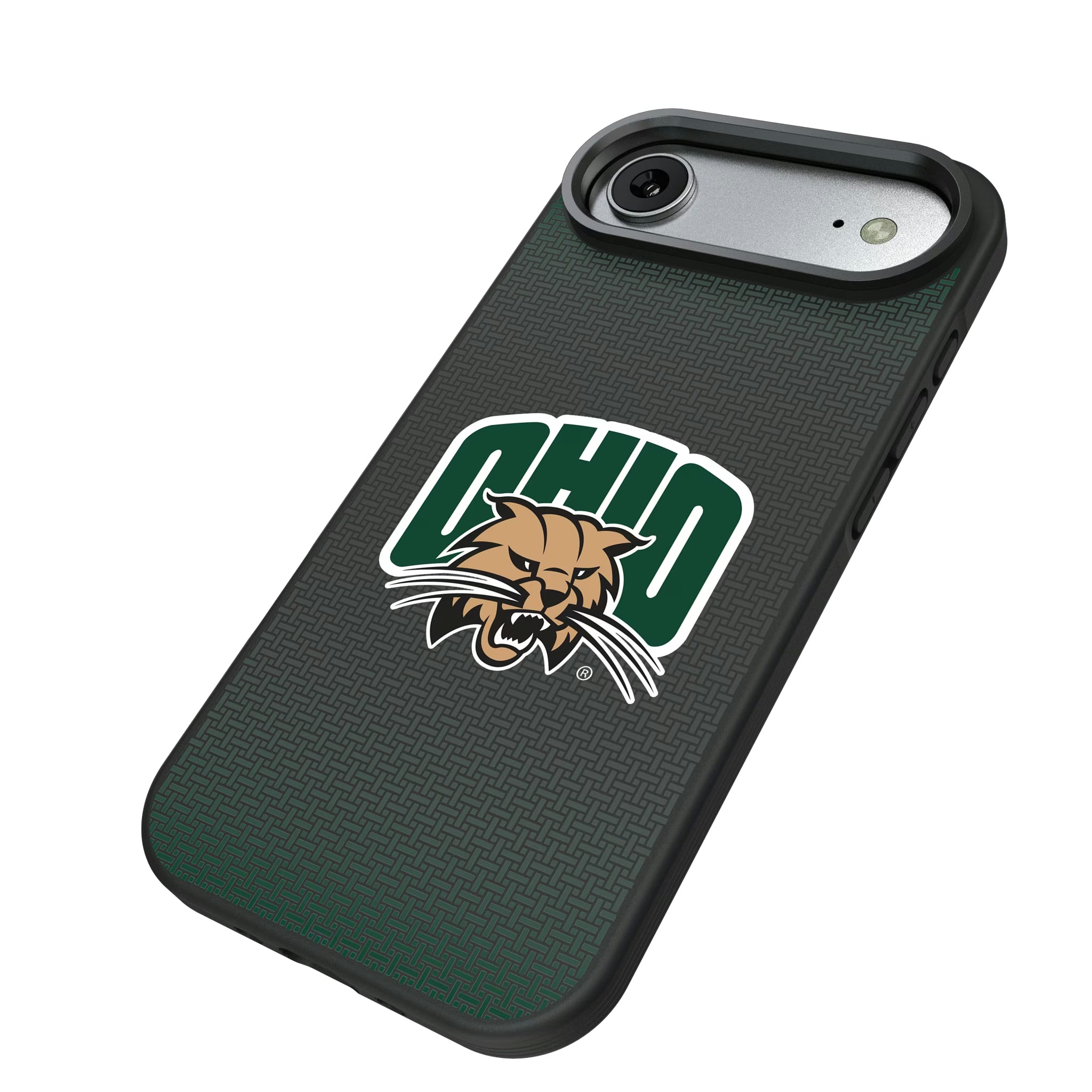 Ohio University Bobcats Linen iPhone Bump Phone Case for Apple iPhone - Isometric View#Device_iPhone Air