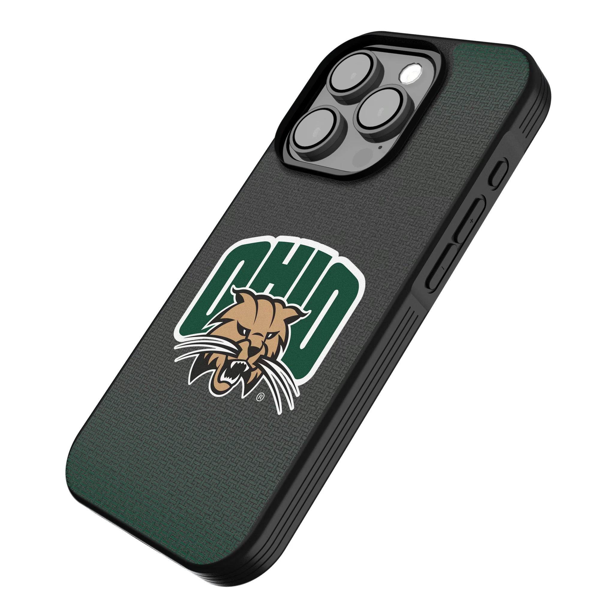 Ohio University Bobcats Linen iPhone Bump Phone Case for Apple iPhone - Isometric View