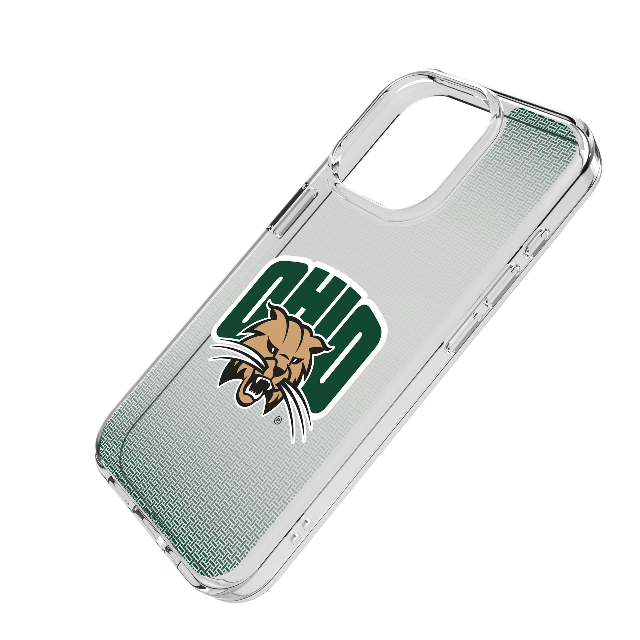 Ohio University Bobcats Linen iPhone Clear Phone Case for Apple iPhone - Isometric View