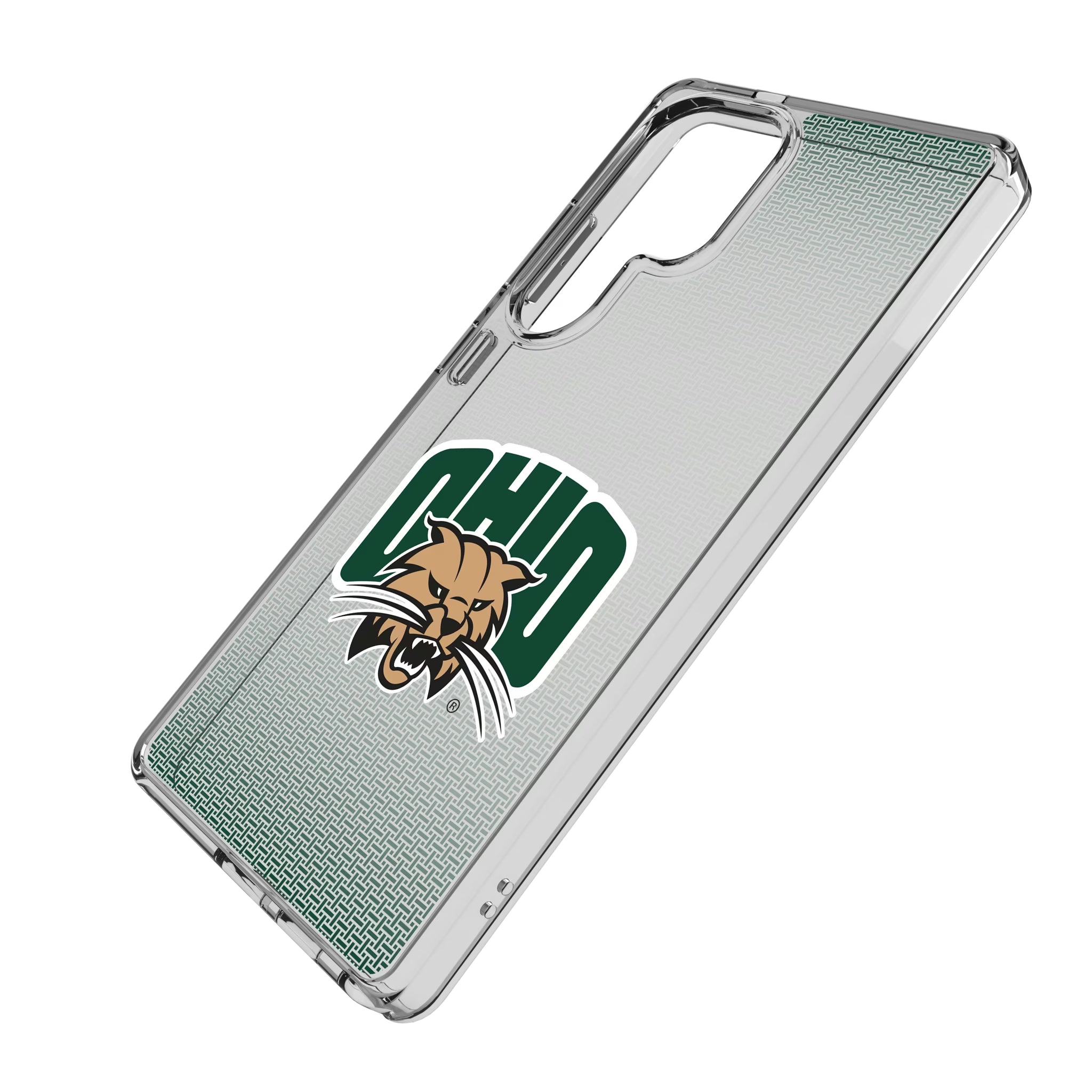 Ohio University Bobcats Linen Galaxy Clear Phone Case for Samsung Galaxy - Isometric View