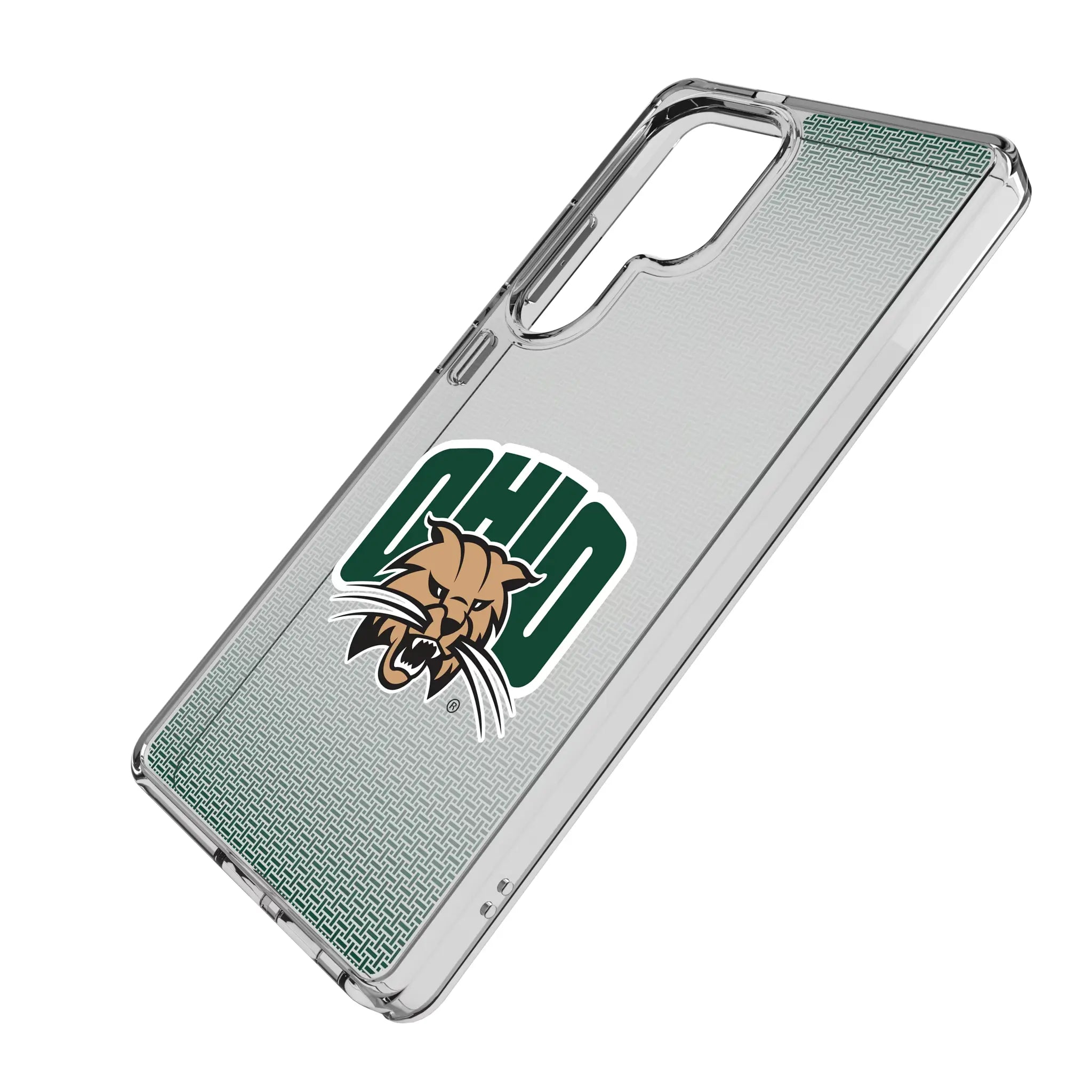 Ohio University Bobcats Linen Galaxy Clear Phone Case for Samsung Galaxy - Isometric View#Device_Galaxy S25 Ultra