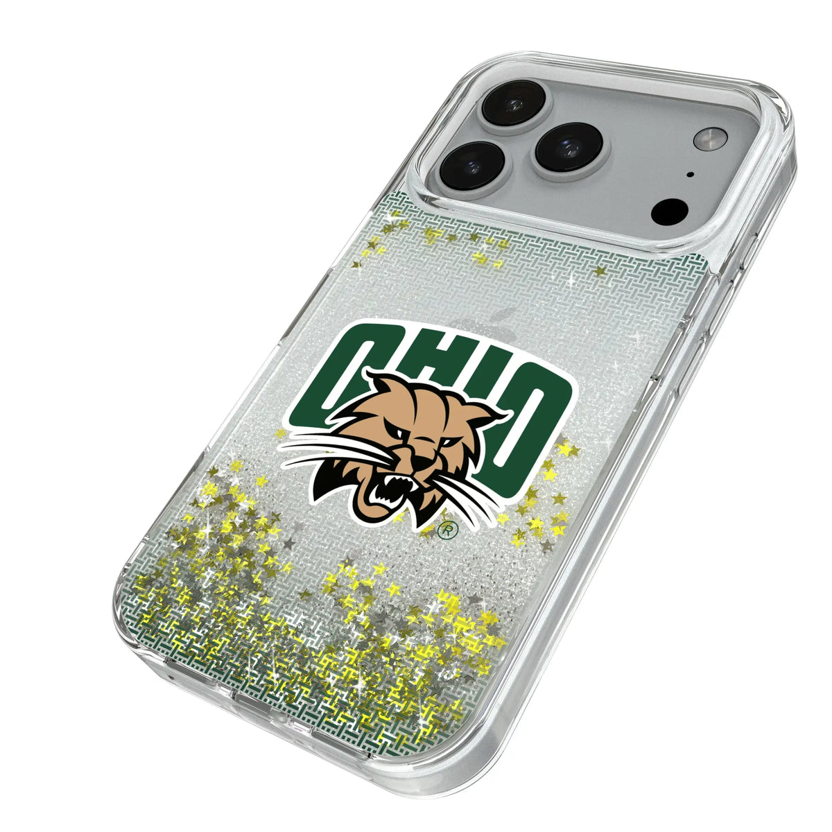 Ohio University Bobcats Linen iPhone Glitter Phone Case for Apple iPhone - Isometric View#Device_iPhone 18 Pro