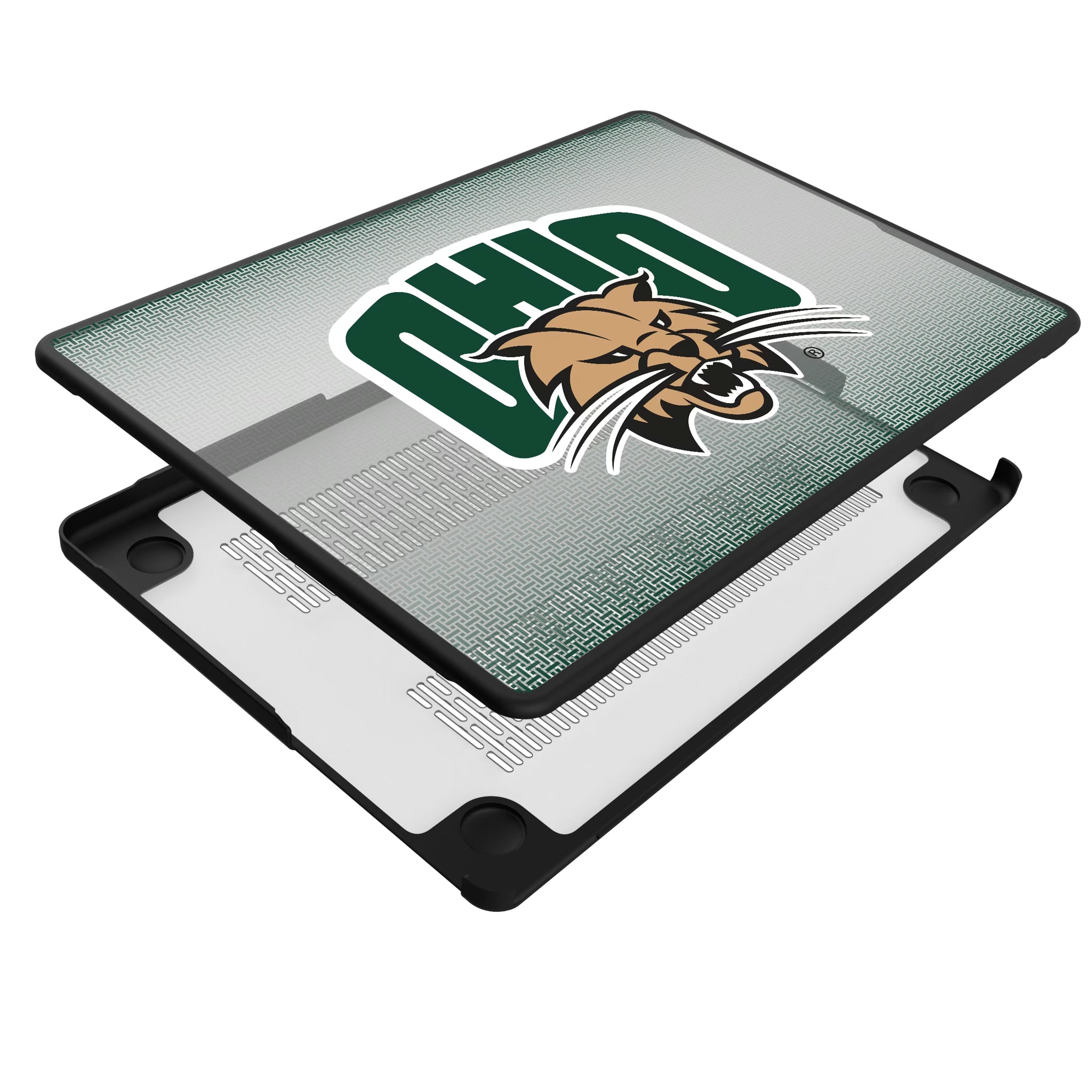 Ohio University Bobcats Linen MacBook Laptop Case for Apple MacBook - Isometric View#Device_MacBook Pro (14-inch, 2021) / MacBook Pro (14-inch, 2023) / MacBook Pro (14-inch, 2024)