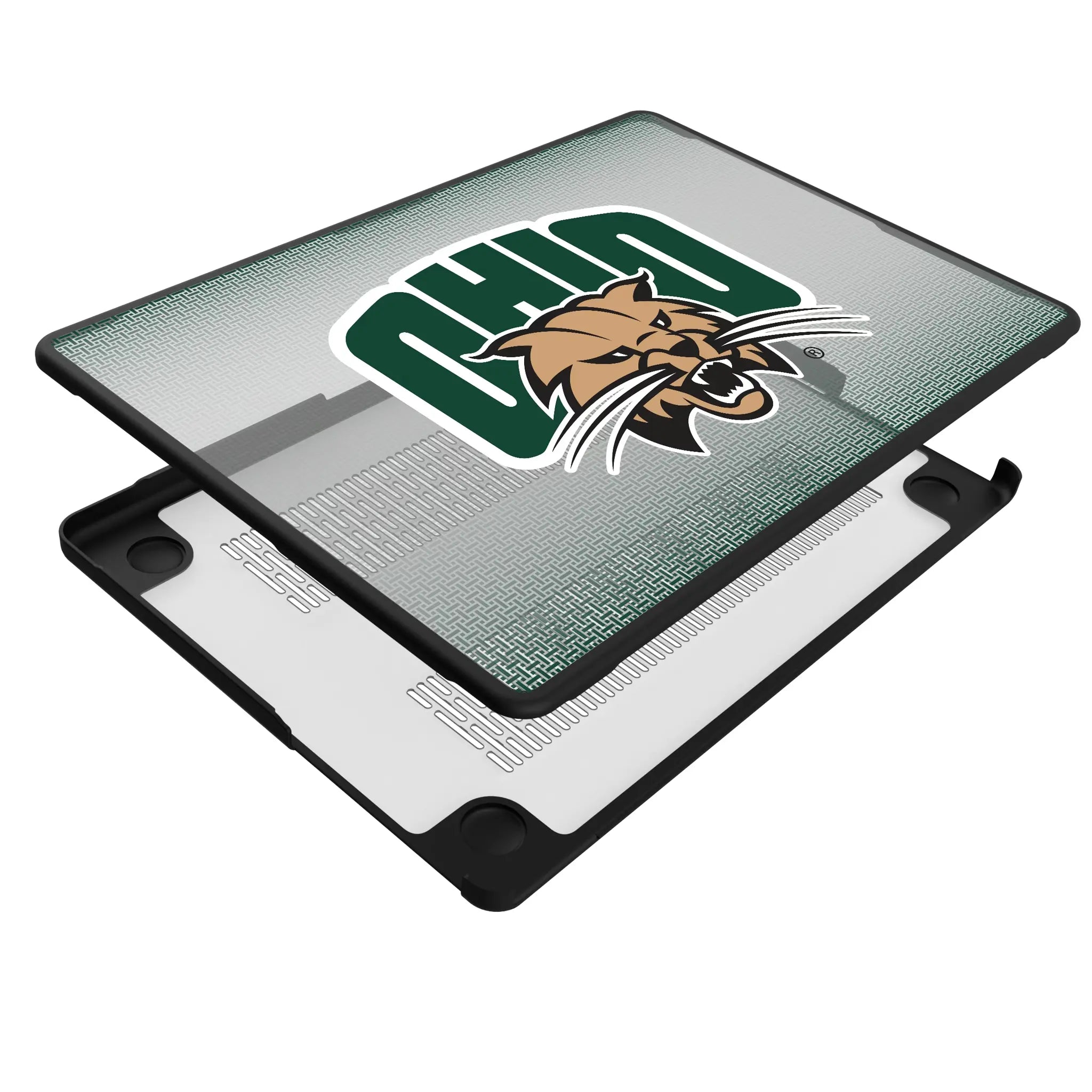 Ohio University Bobcats Linen MacBook Laptop Case for Apple MacBook - Isometric View