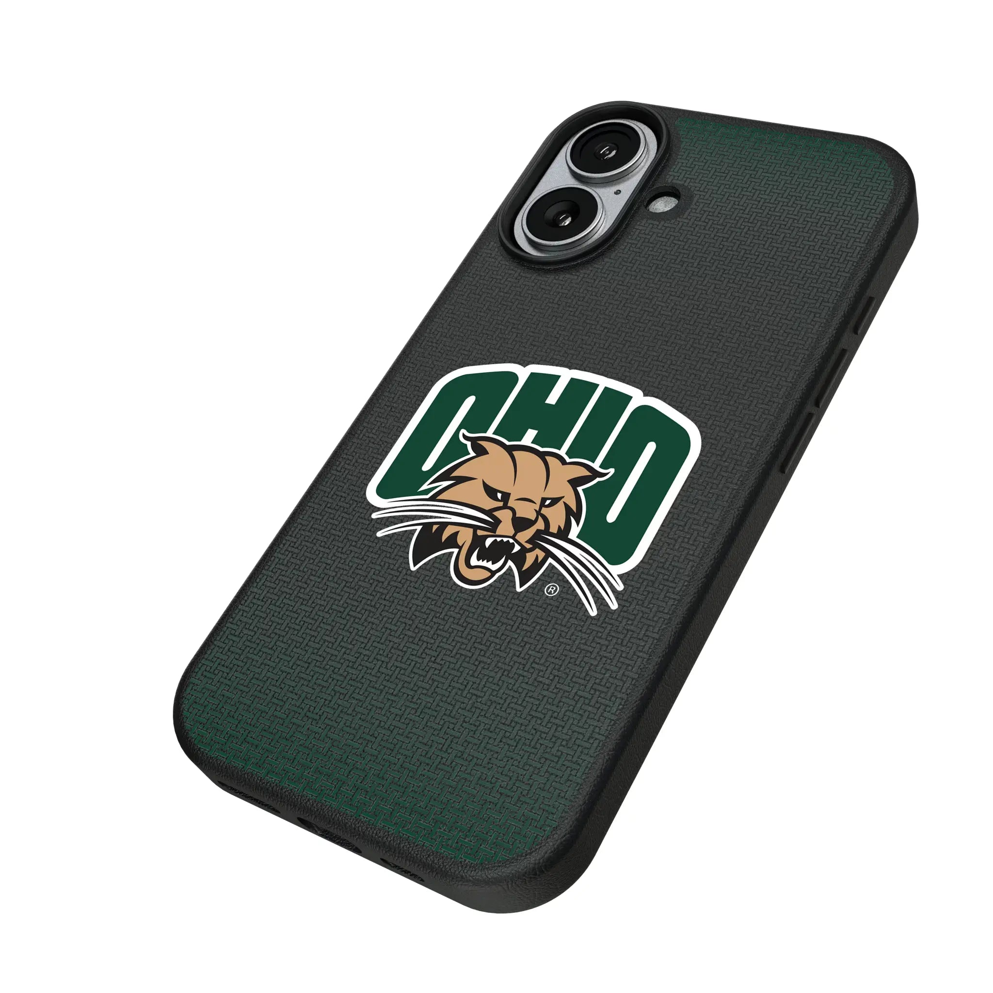 Ohio University Bobcats Linen iPhone MagSafe Compatible Phone Case for Apple iPhone - Isometric View#Device_iPhone 17