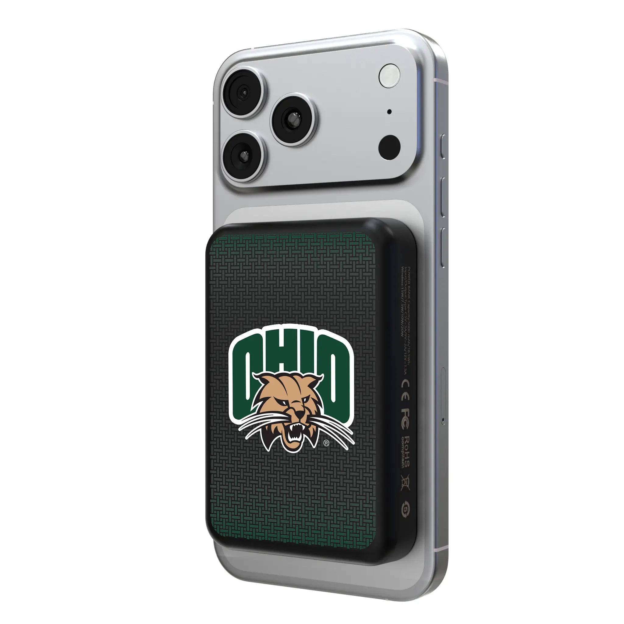 Ohio University Bobcats Linen Wireless Mag Power Bank