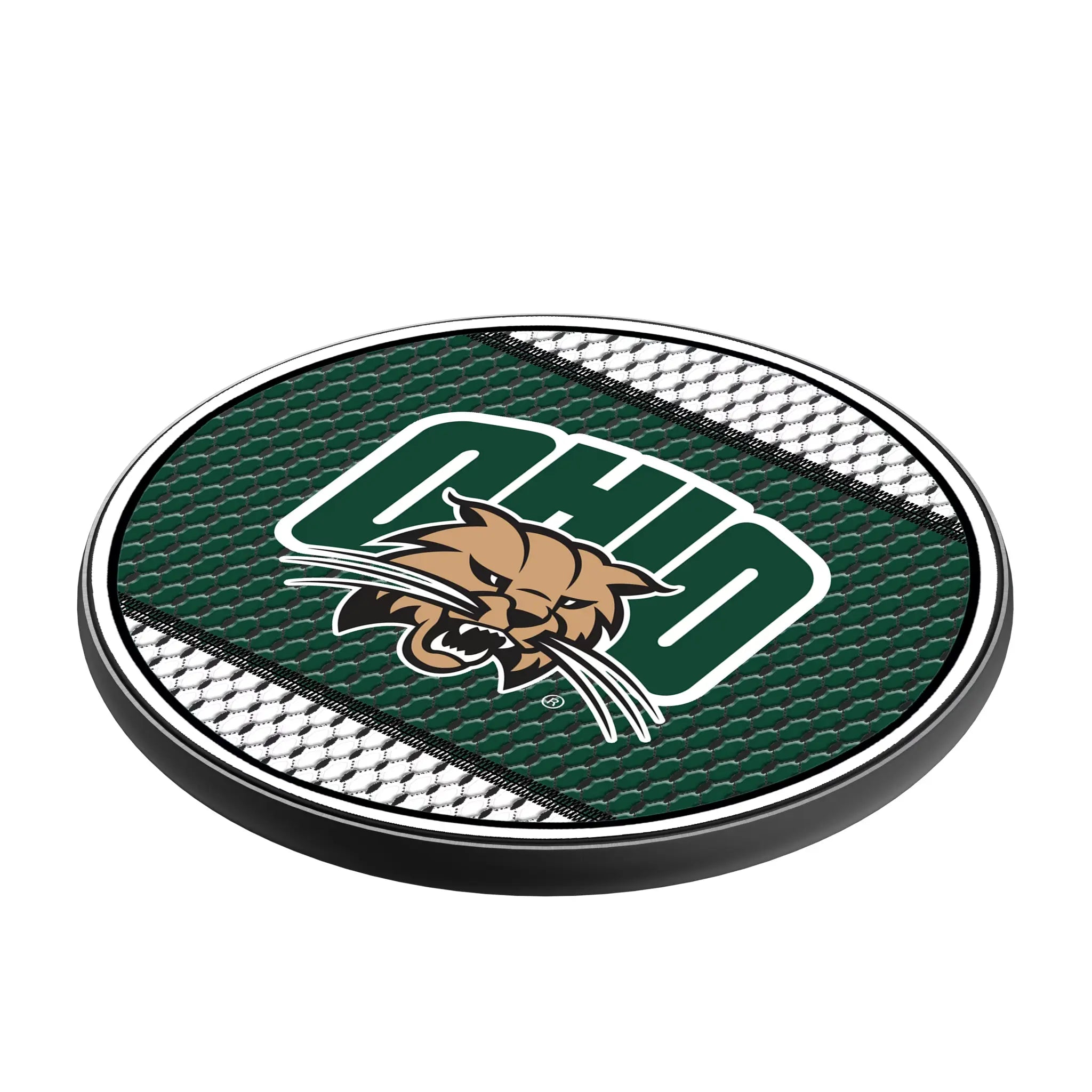 Ohio University Bobcats Mesh 15-Watt Wireless Charger - Isometric View