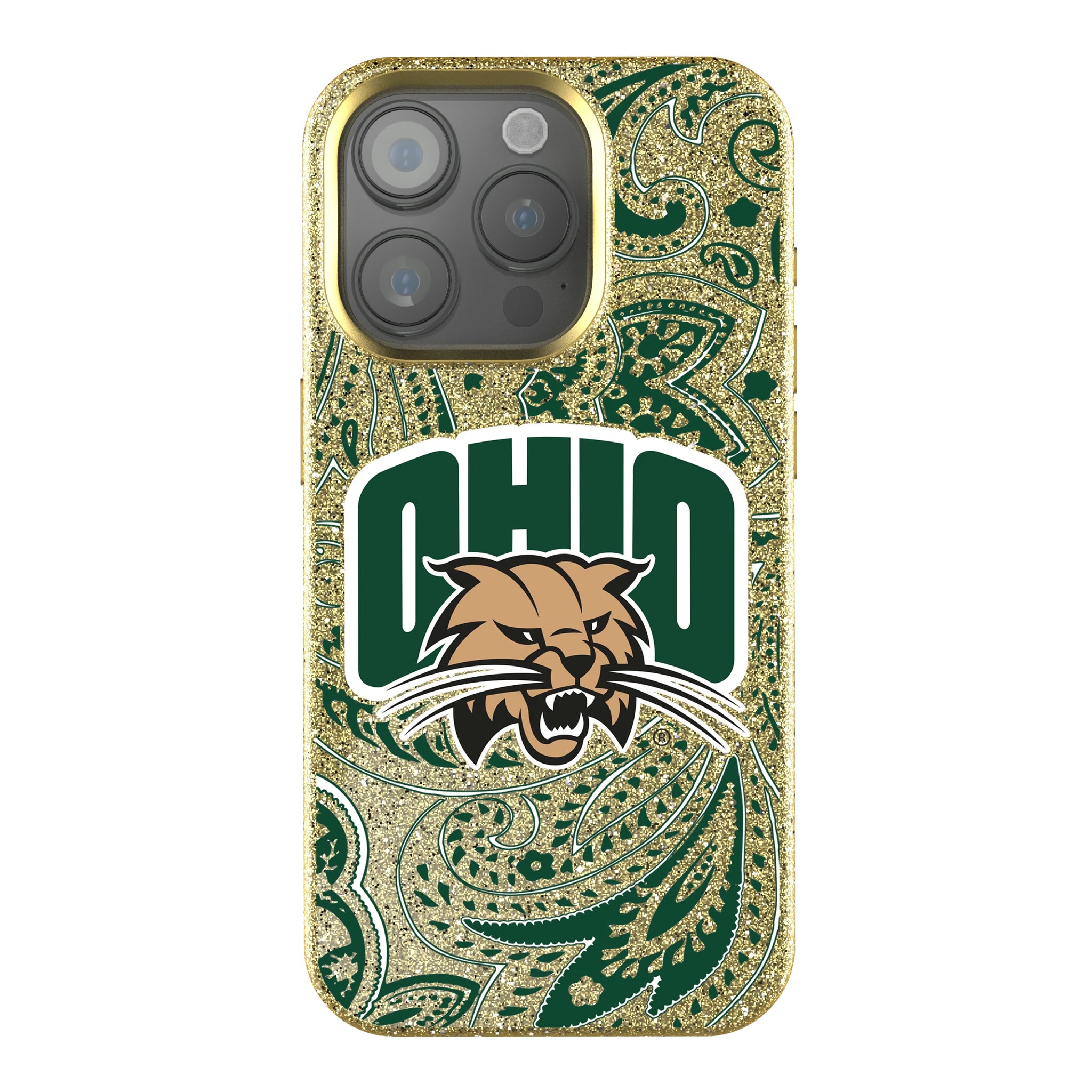 Ohio University Bobcats Paisley iPhone Bling Phone Case for Apple iPhone