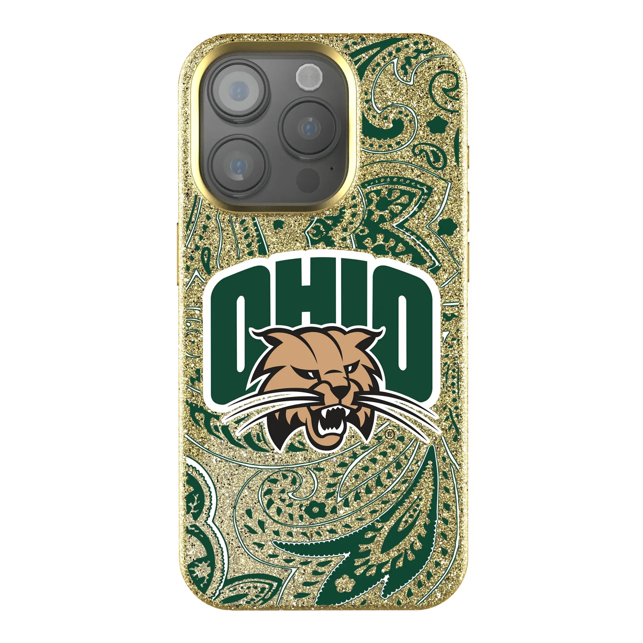 Ohio University Bobcats Paisley iPhone Bling Phone Case for Apple iPhone
