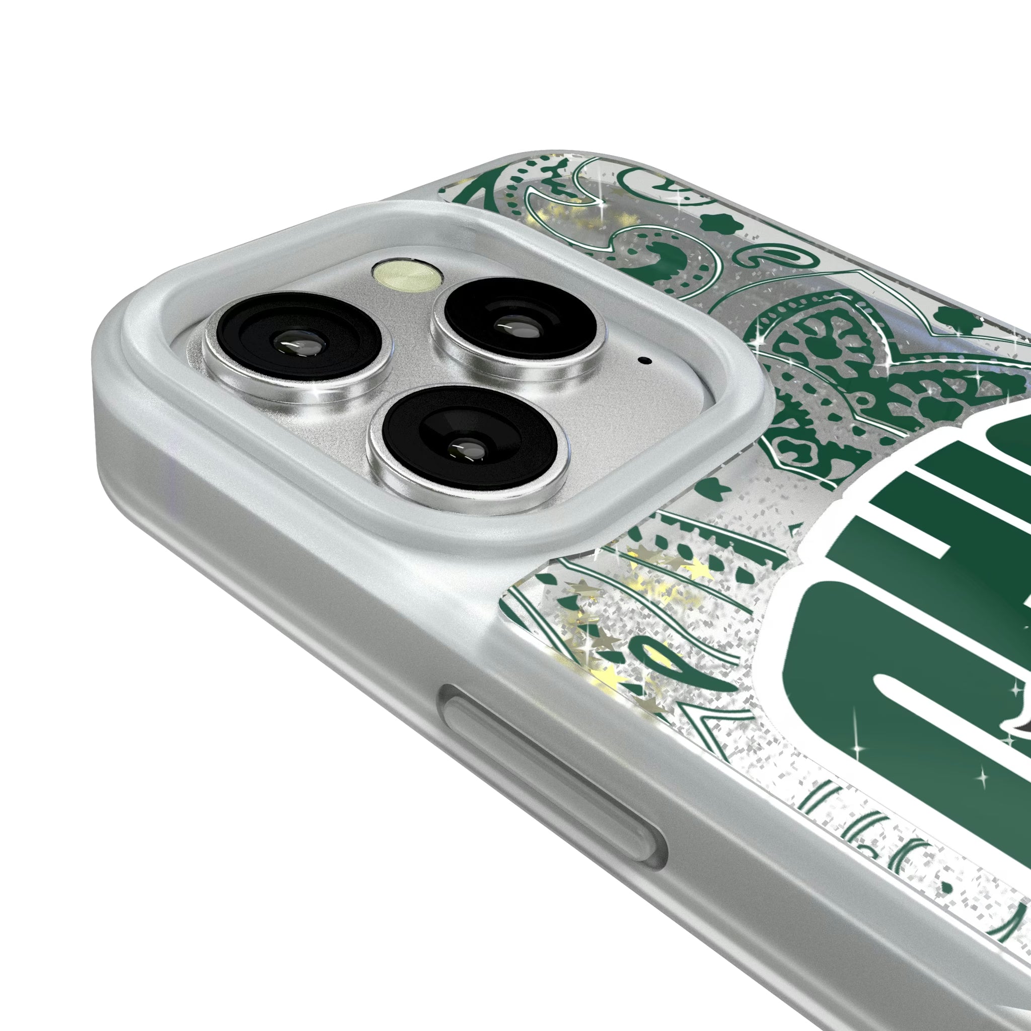 Ohio University Bobcats Paisley iPhone Glitter Phone Case for Apple iPhone - Detail#Device_iPhone 16 Pro