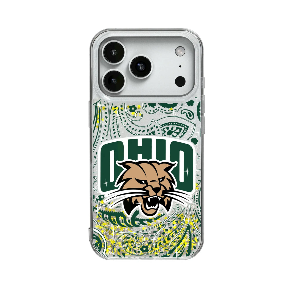 Ohio University Bobcats Paisley Glitter Phone Case for Apple iPhone