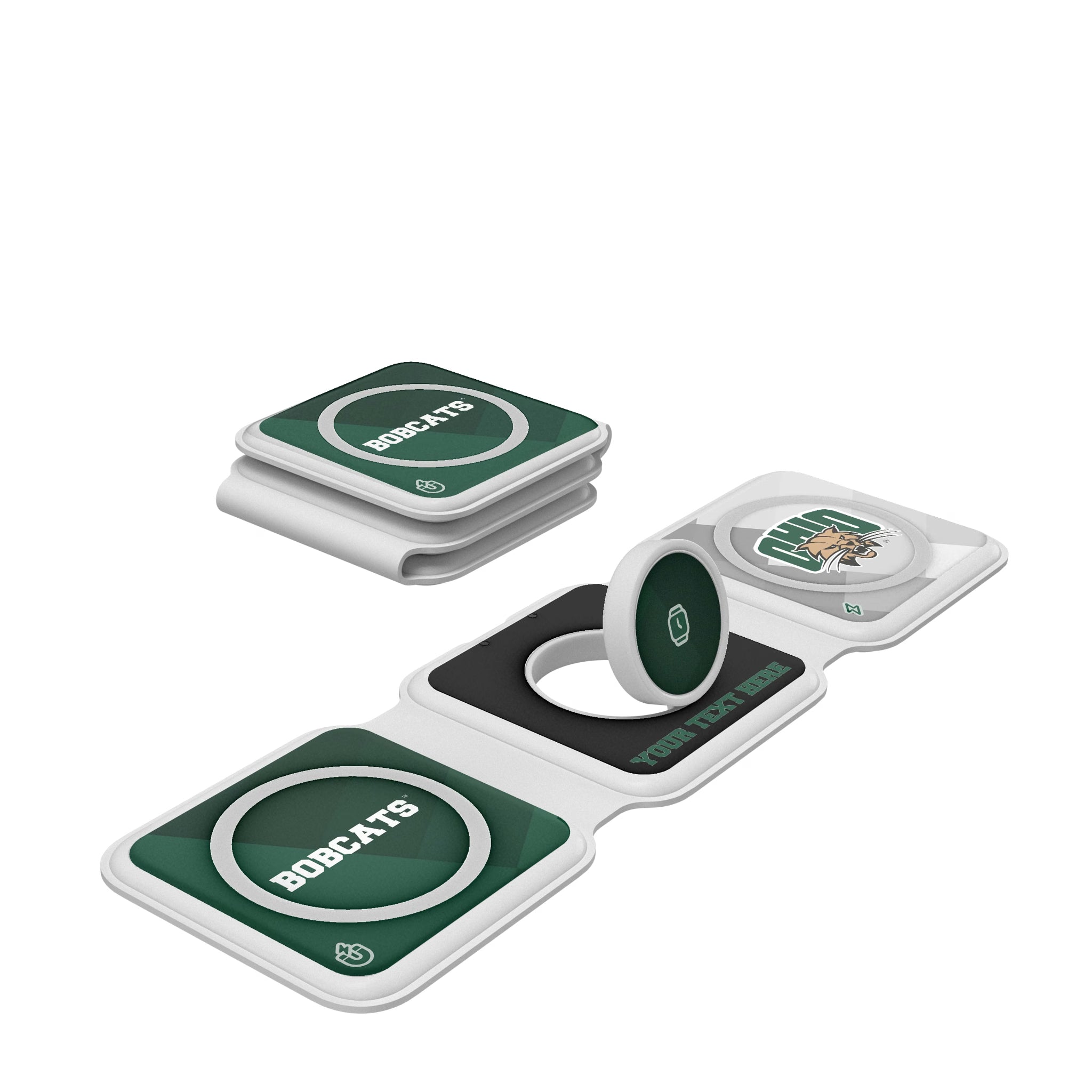Ohio University Bobcats Personalized Color Block Foldable 3 in 1 Charger