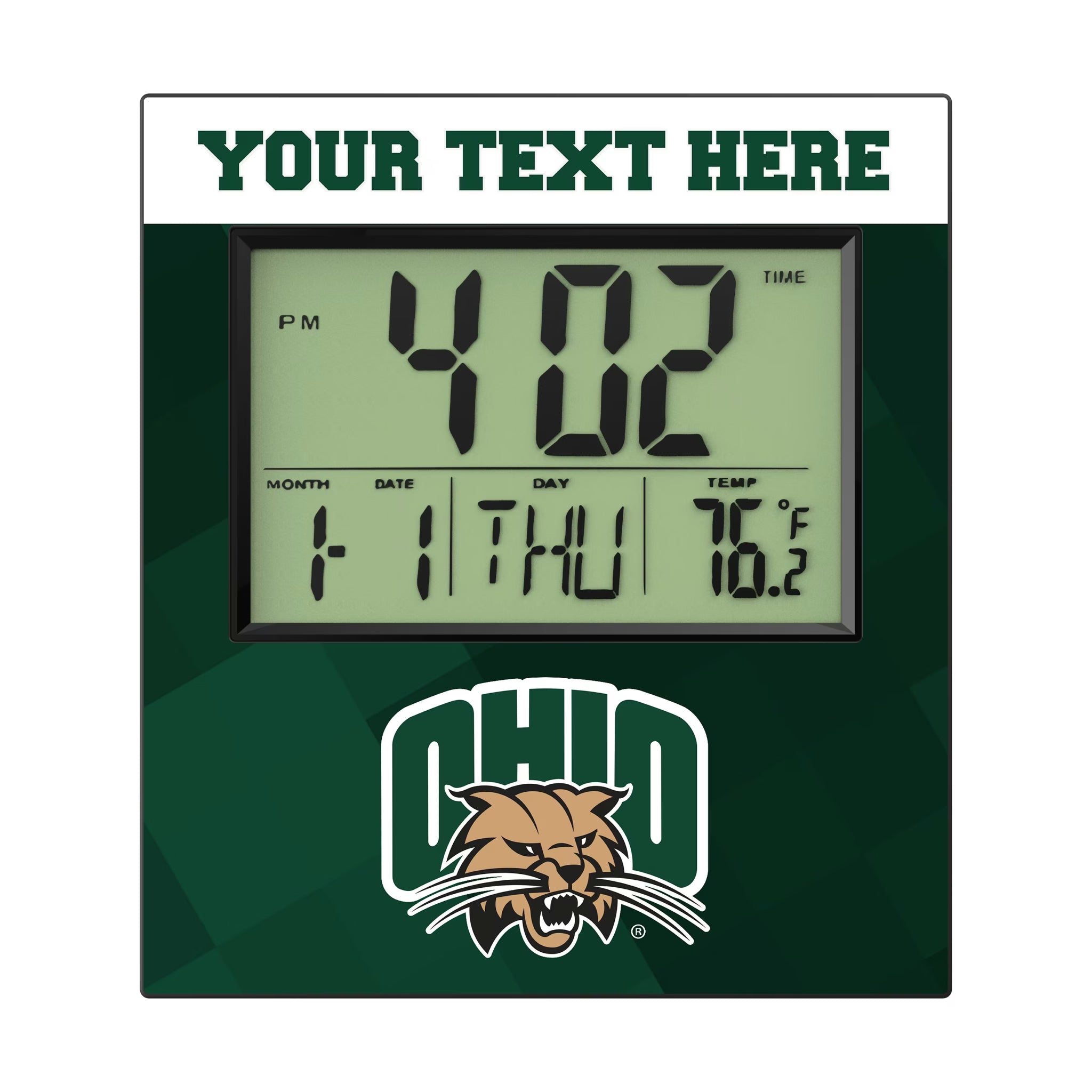 Ohio University Bobcats Personalized Color Block Wall Clock