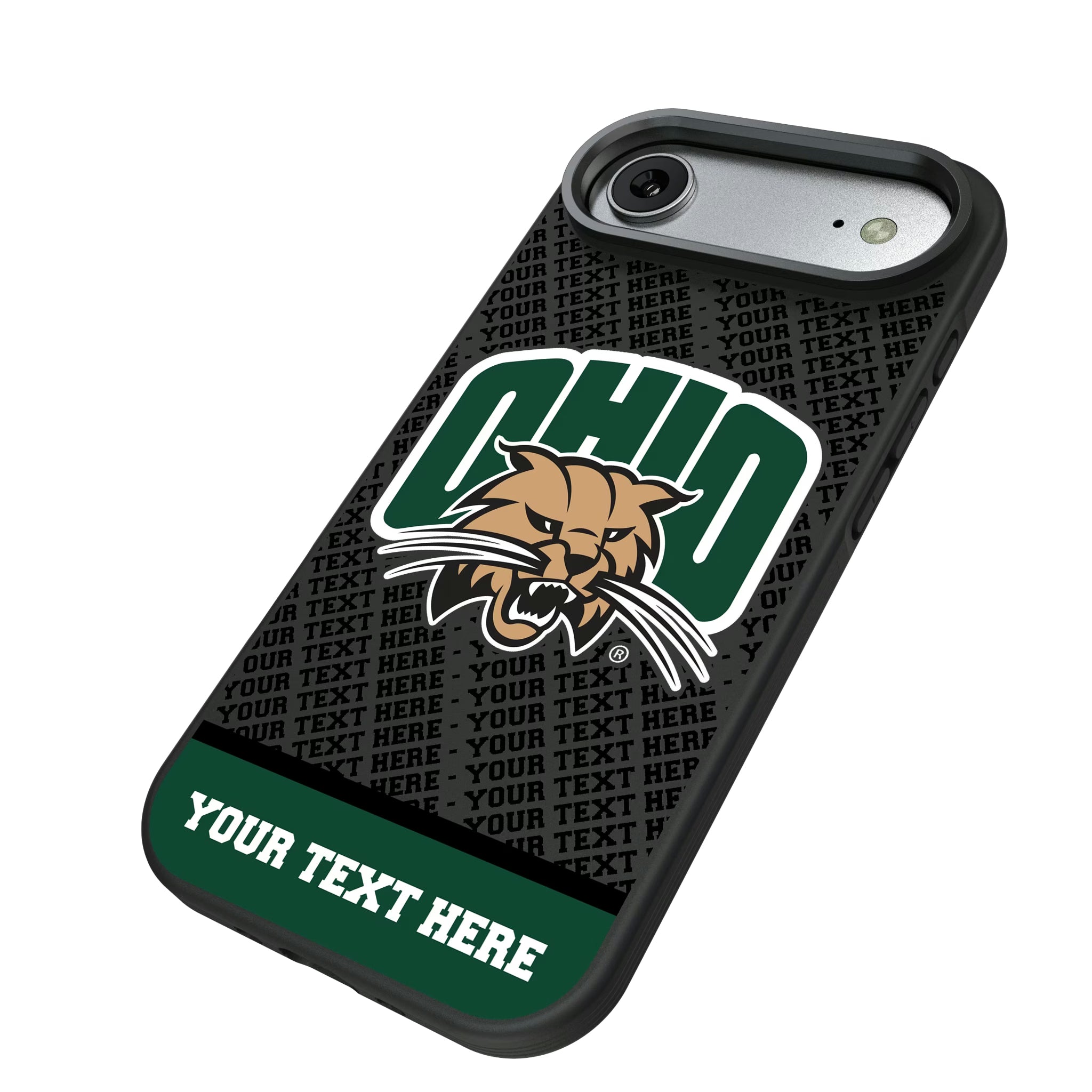 Ohio University Bobcats Personalized EndZone Plus iPhone Bump Phone Case for Apple iPhone - Isometric View#Device_iPhone Air