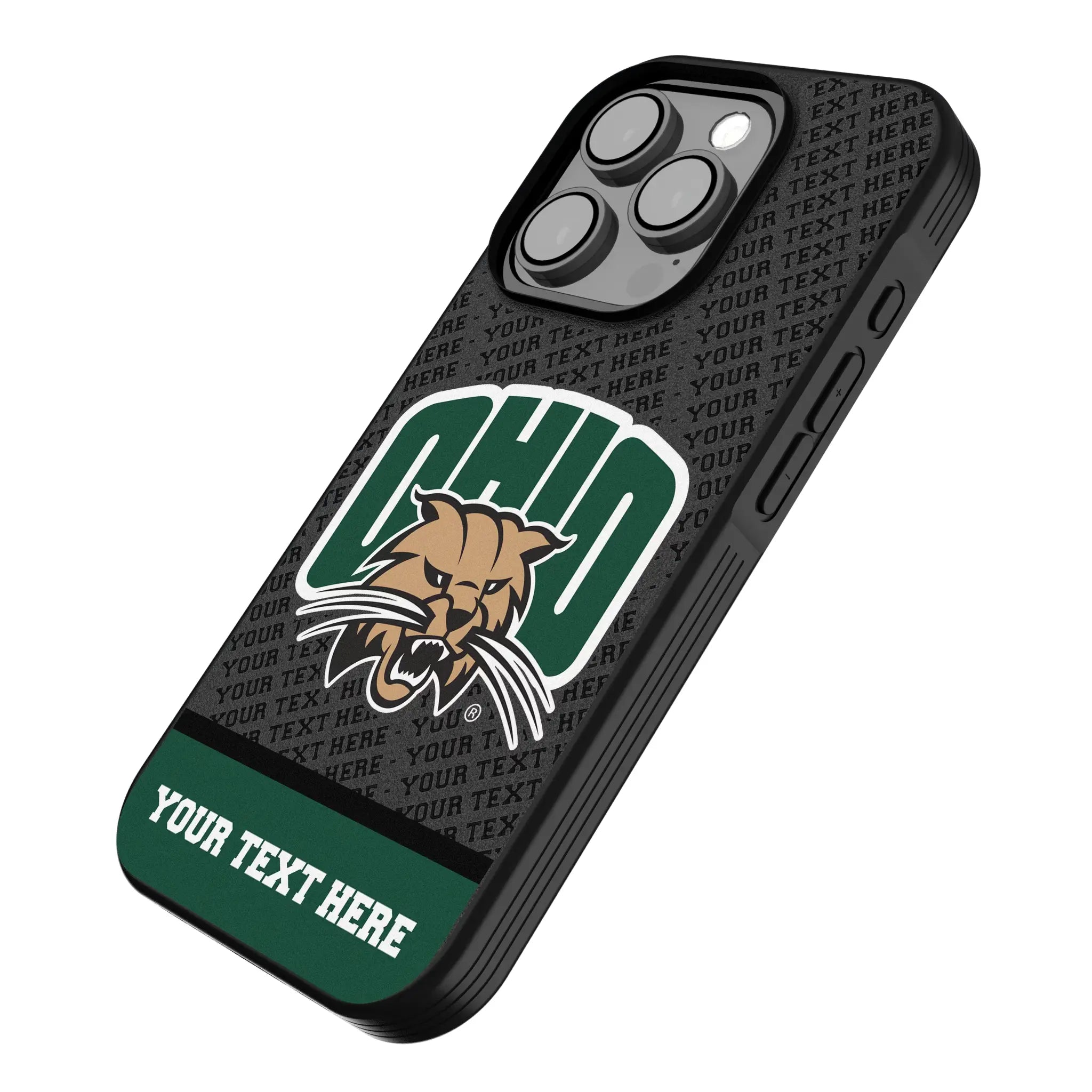 Ohio University Bobcats Personalized EndZone Plus iPhone Bump Phone Case for Apple iPhone - Isometric View