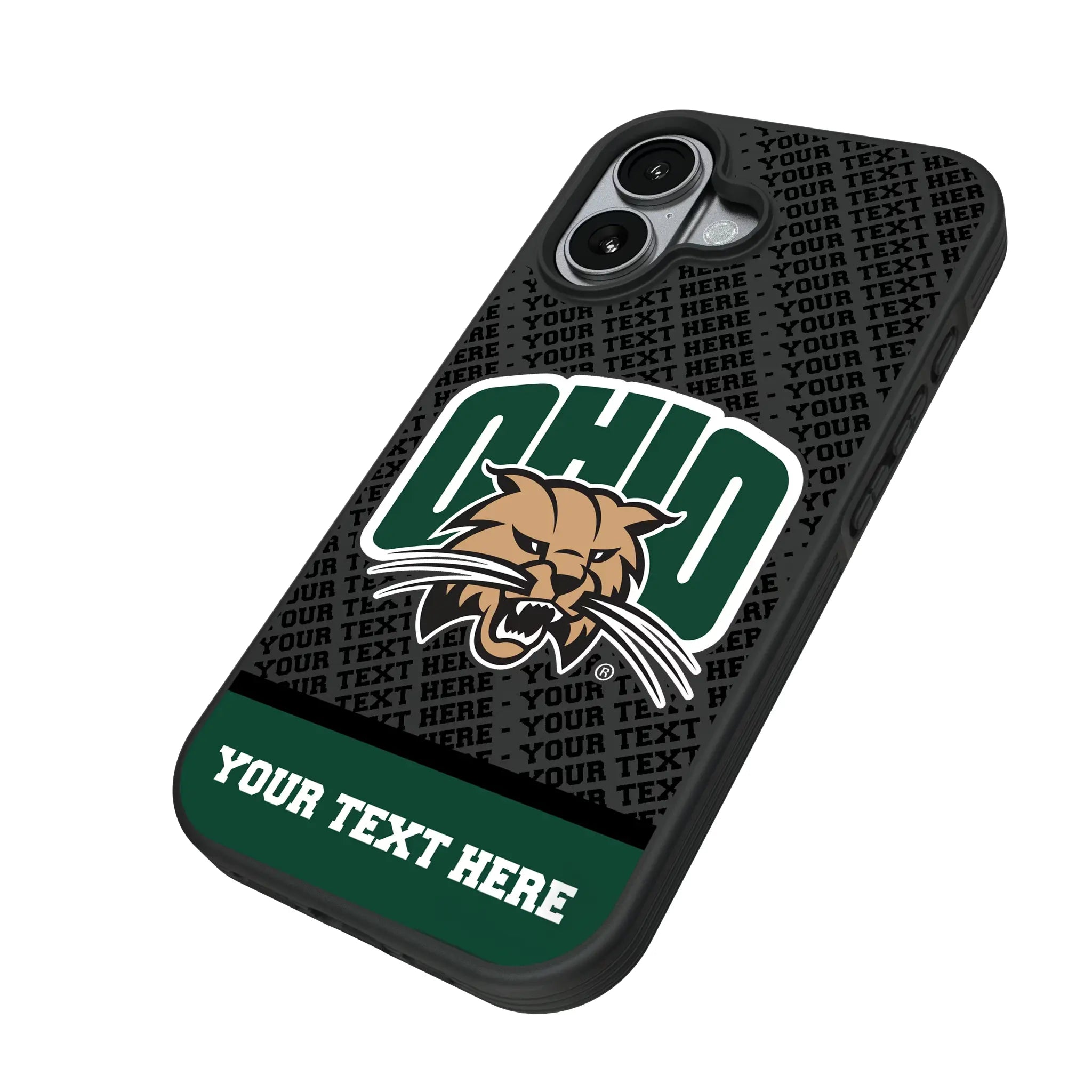Ohio University Bobcats Personalized EndZone Plus iPhone Bump Phone Case for Apple iPhone - Isometric View#Device_iPhone 17